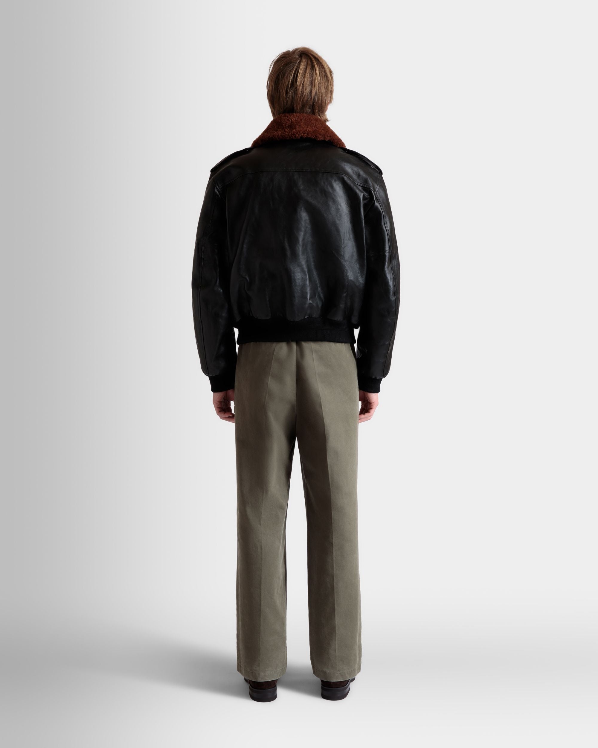 Bally Global - Aviator Jacket In Black Leather - Black