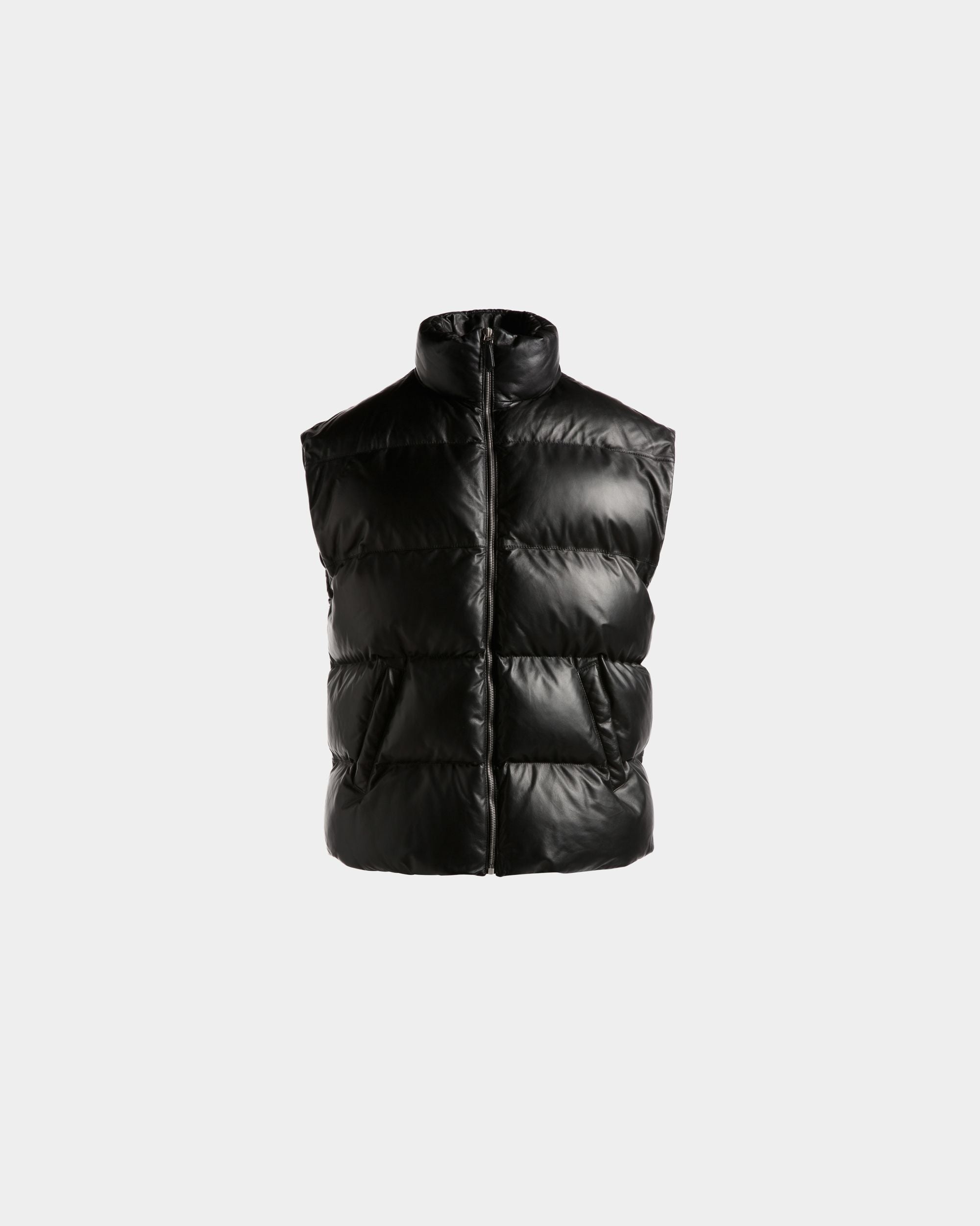 Bally Global - 2-in-1 Puffer Jacket in Black Leather - Black