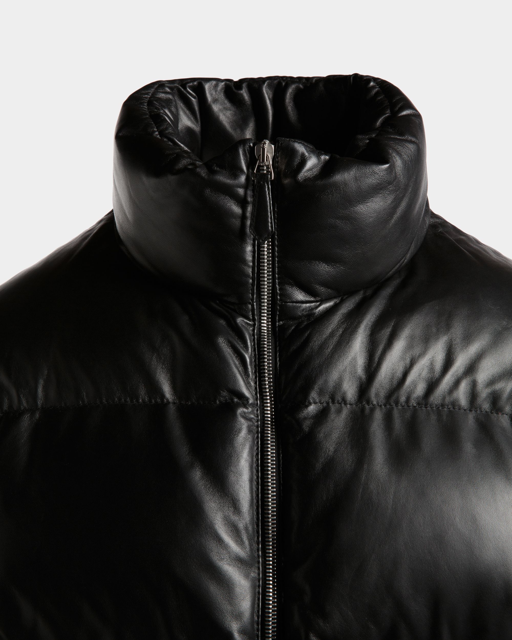 Bally Global - 2-in-1 Puffer Jacket in Black Leather - Black