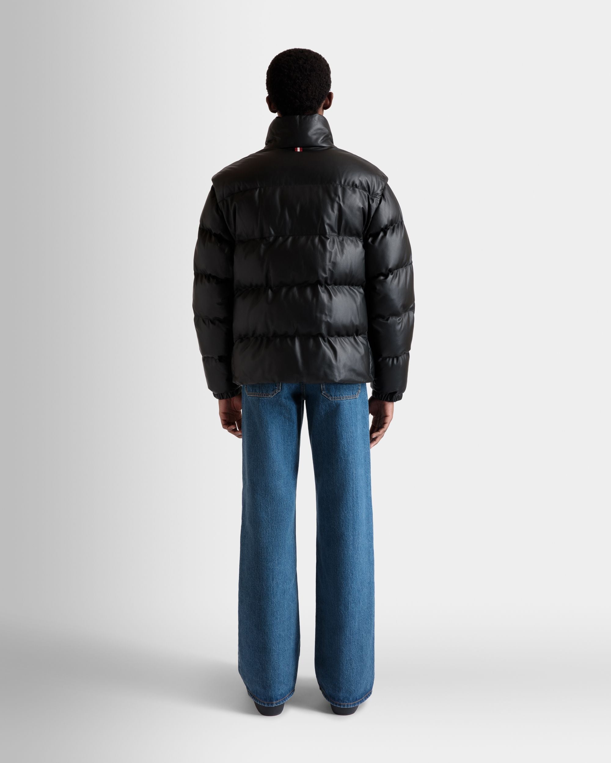 Bally Global - 2-in-1 Puffer Jacket in Black Leather - Black