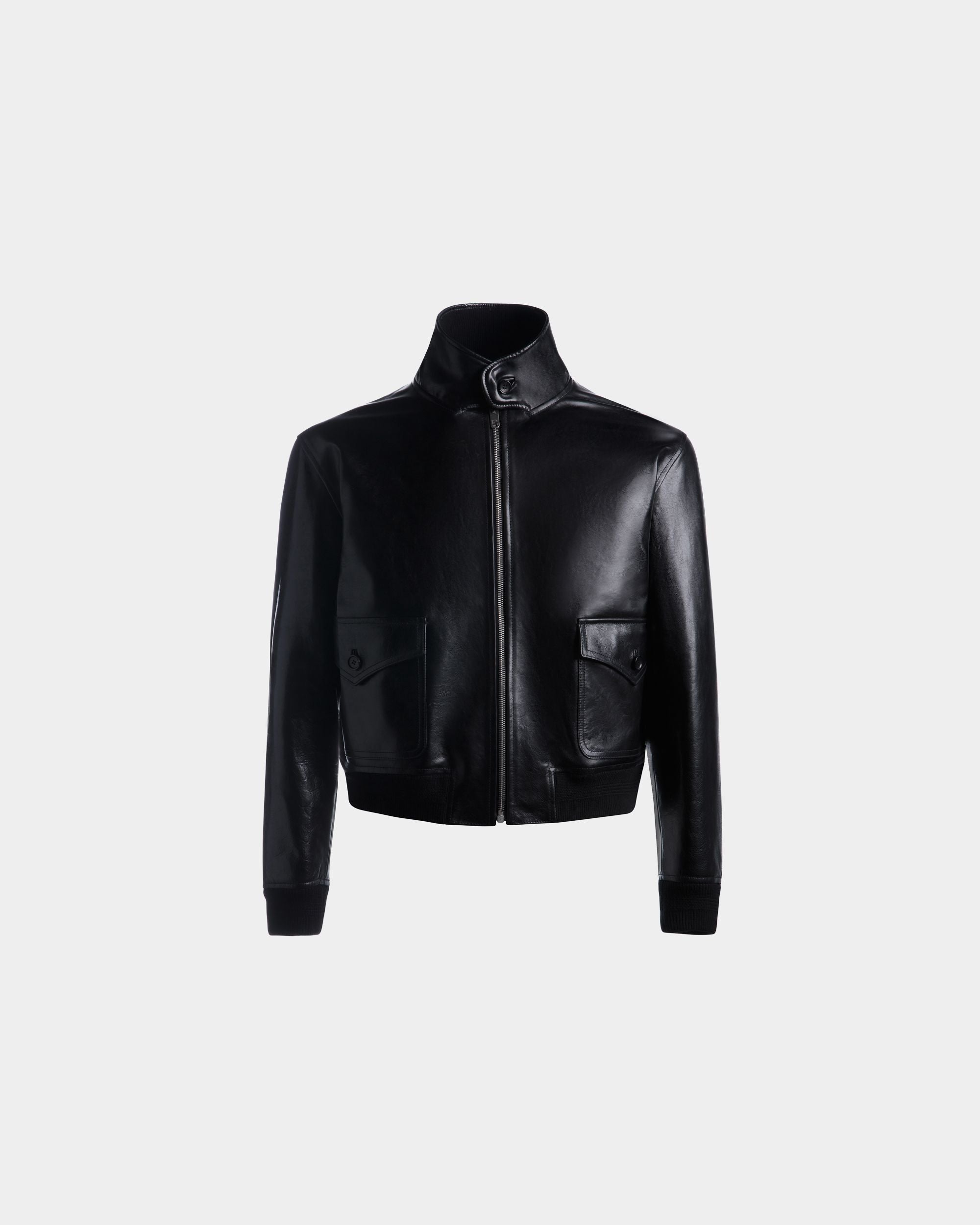 Bally Global - Bómber De Piel Negra - Negro