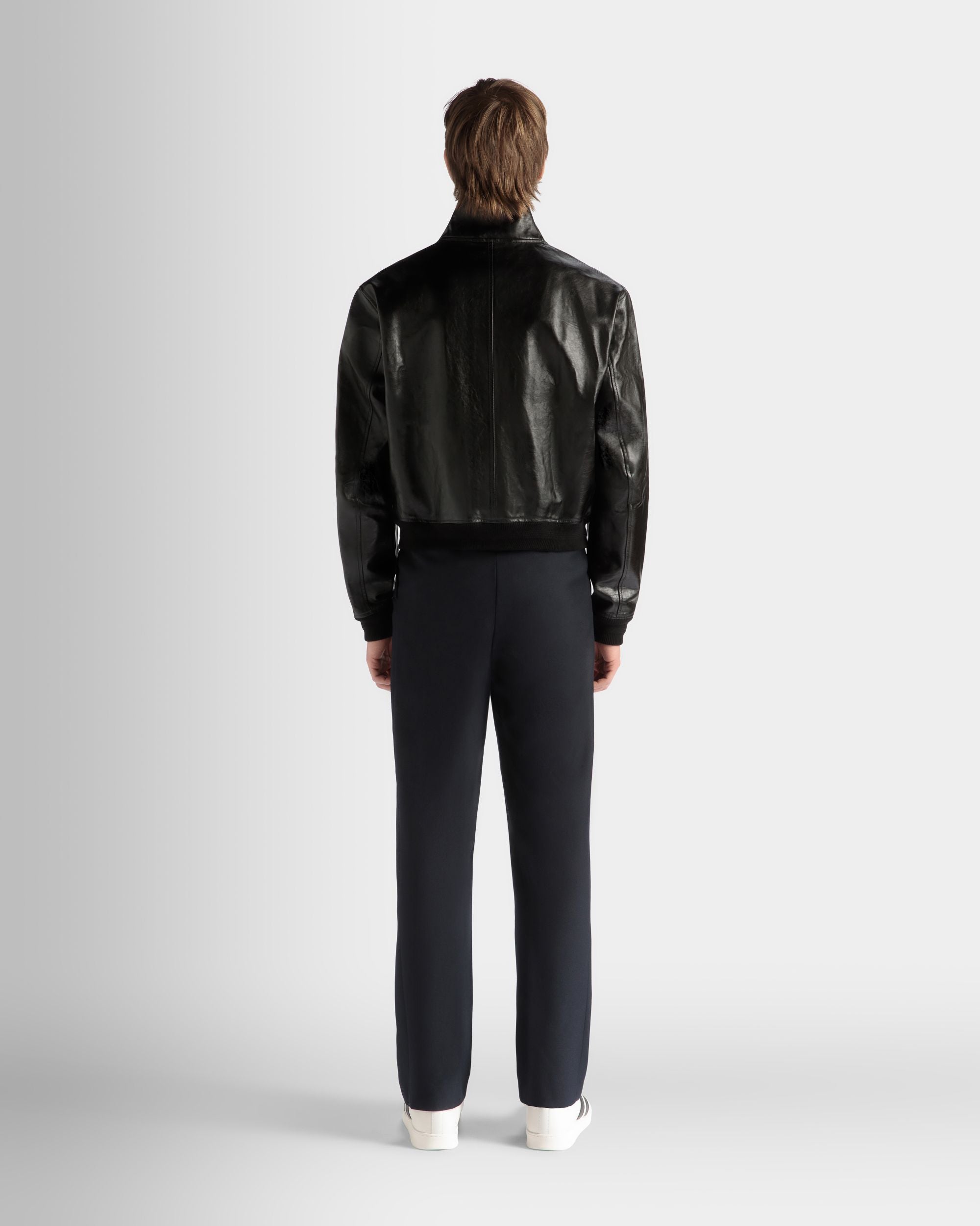 Bally Global - Bómber De Piel Negra - Negro