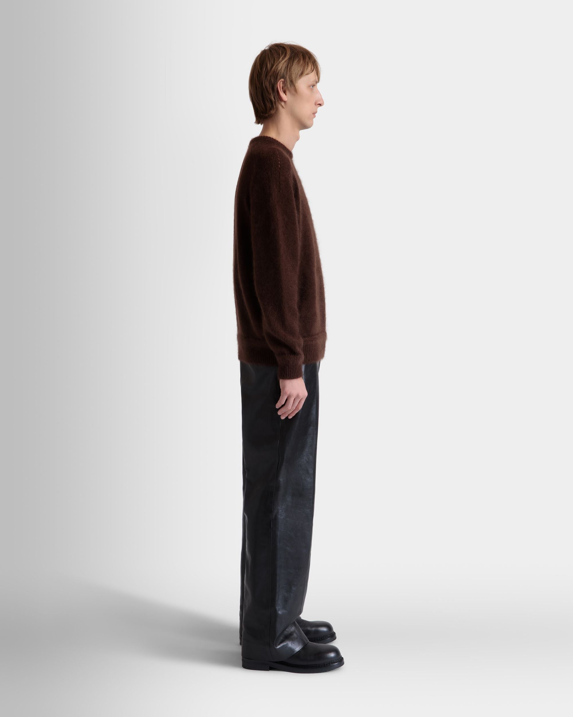 Bally Global - High Waist Pants In Black Leather - Black