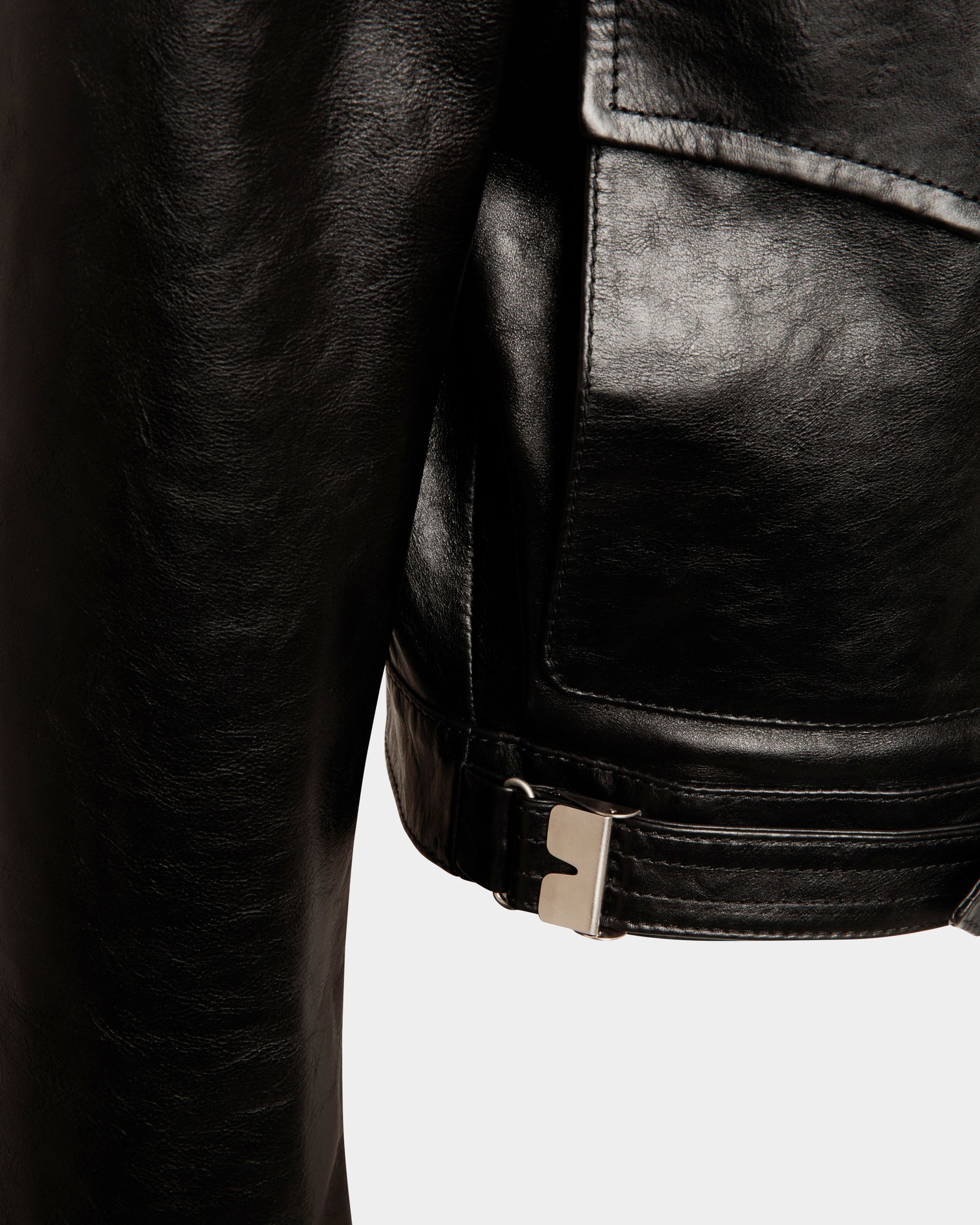 Bally Global - Shirt Jacket In Black Leather - Negro