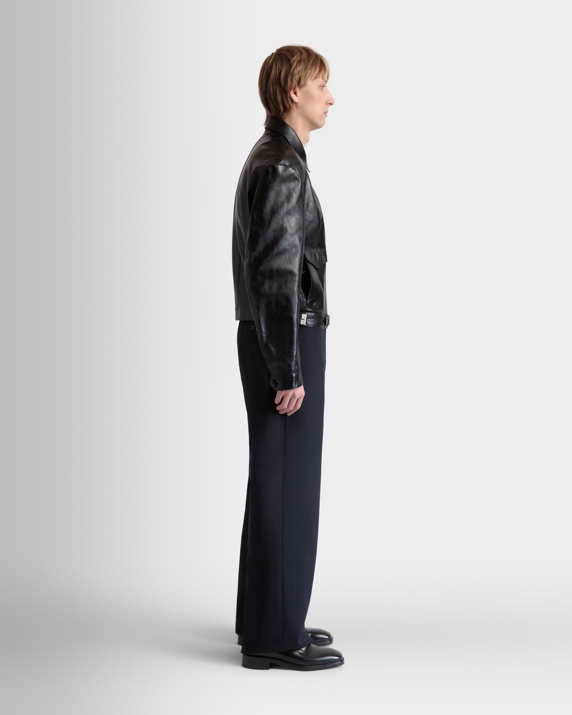 Bally Global - Shirt Jacket In Black Leather - Negro