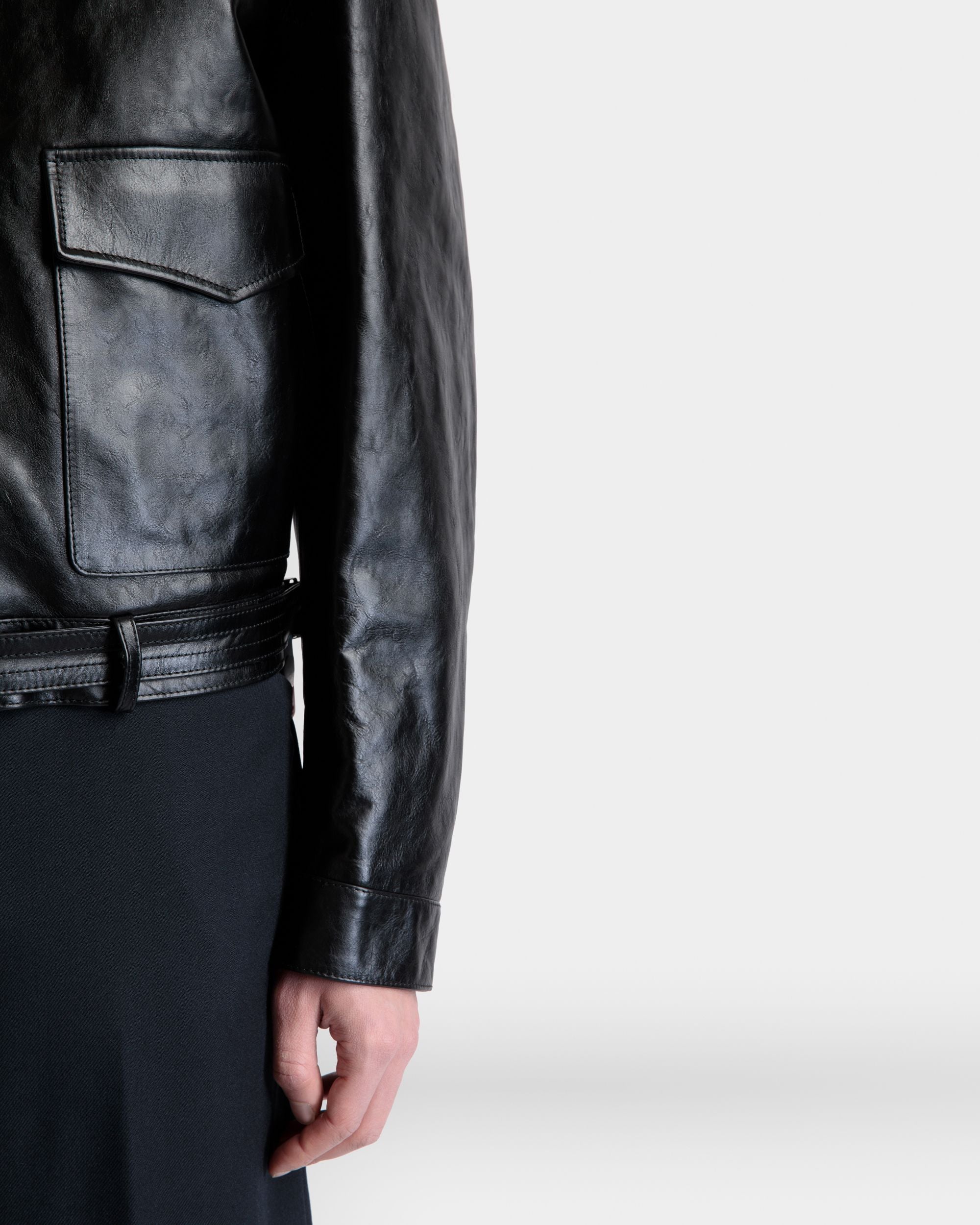 Bally Global - Shirt Jacket In Black Leather - Negro