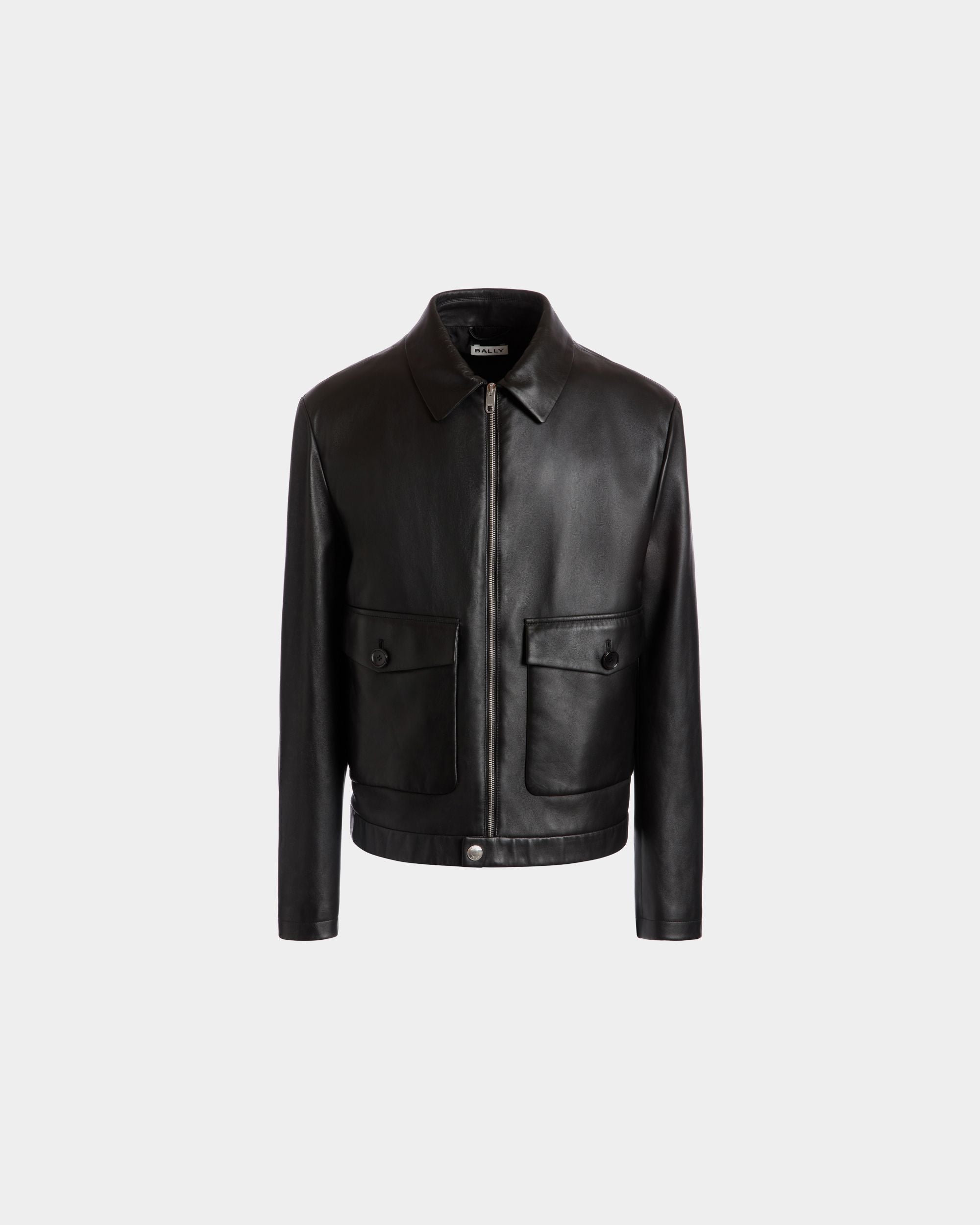 Bally Global - Bómber De Piel Negra - Negro