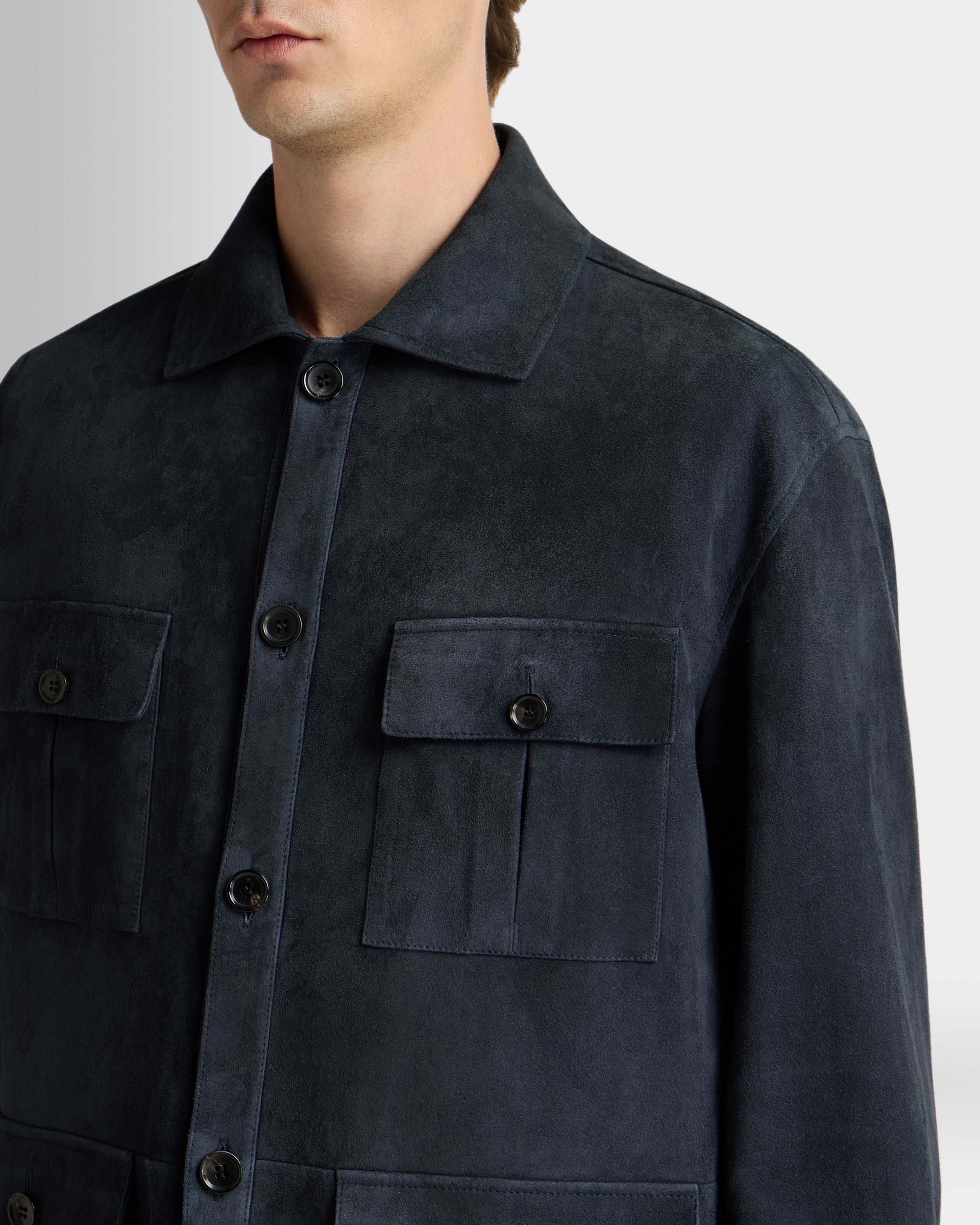 Bally Global - Saharan Jacket in Navy Blue Suede - Blue