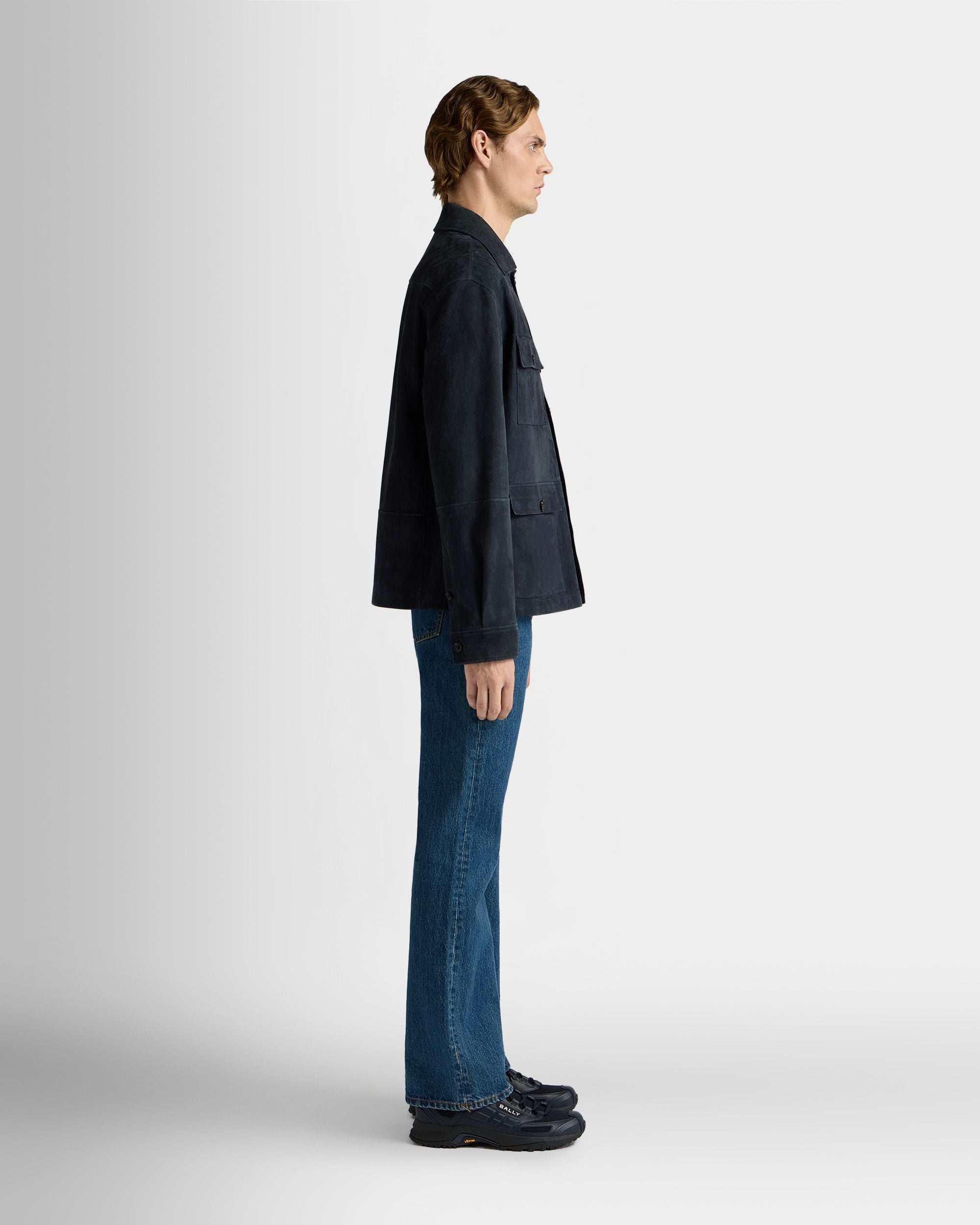 Bally Global - Saharan Jacket in Navy Blue Suede - Blue