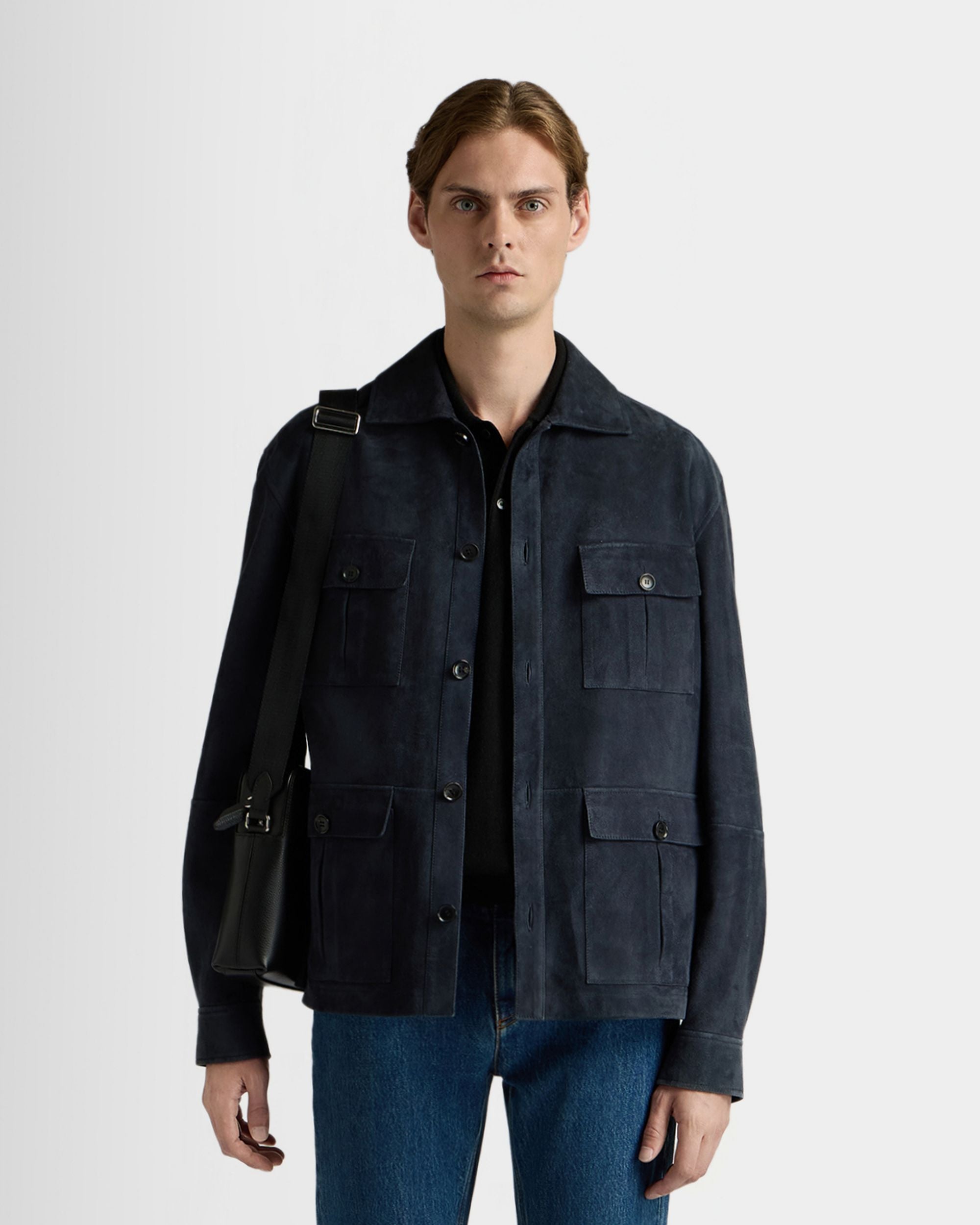 Bally Global - Saharan Jacket in Navy Blue Suede - Blue
