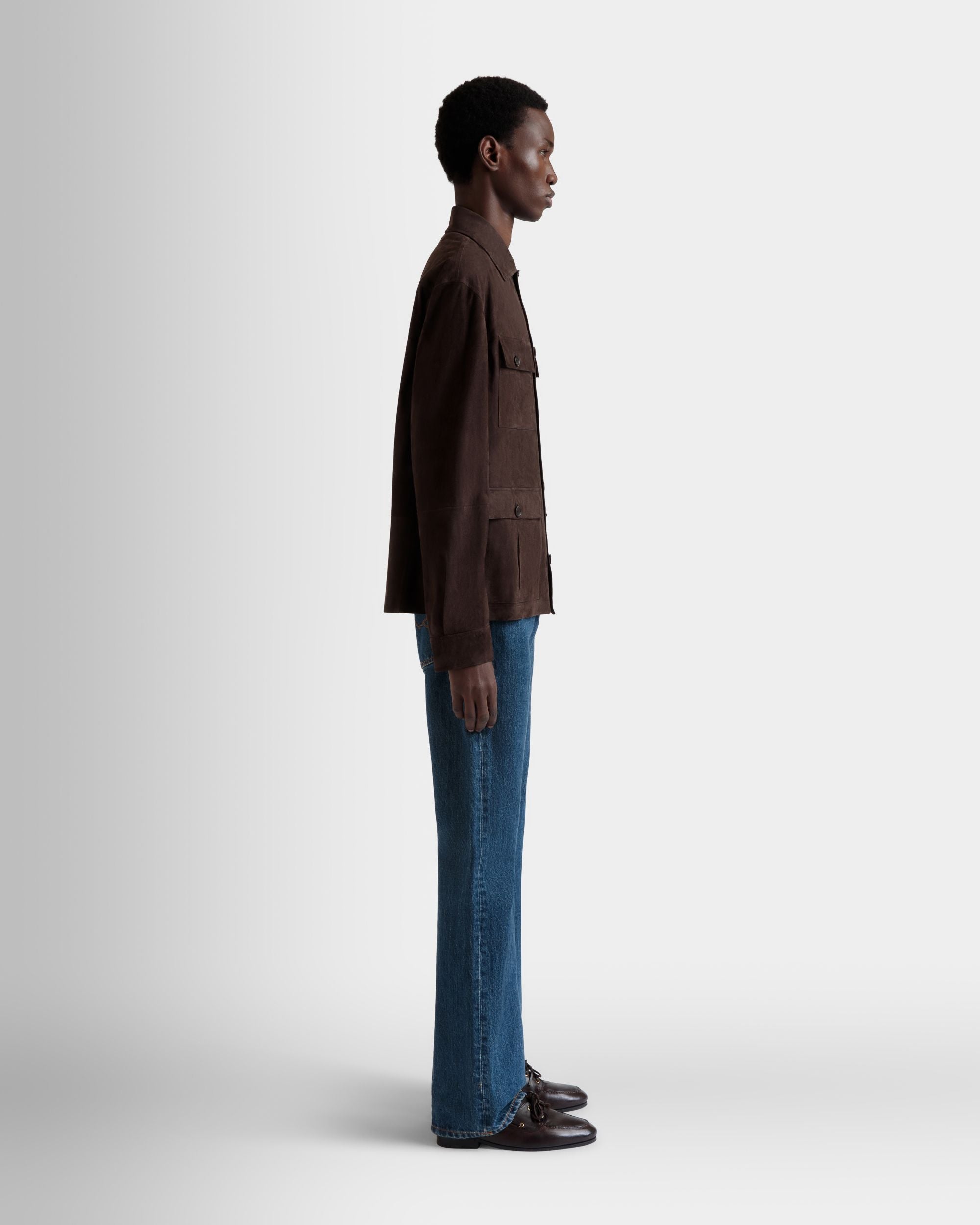 Bally Global - Safari Jacket in Ebano Suede - Brown