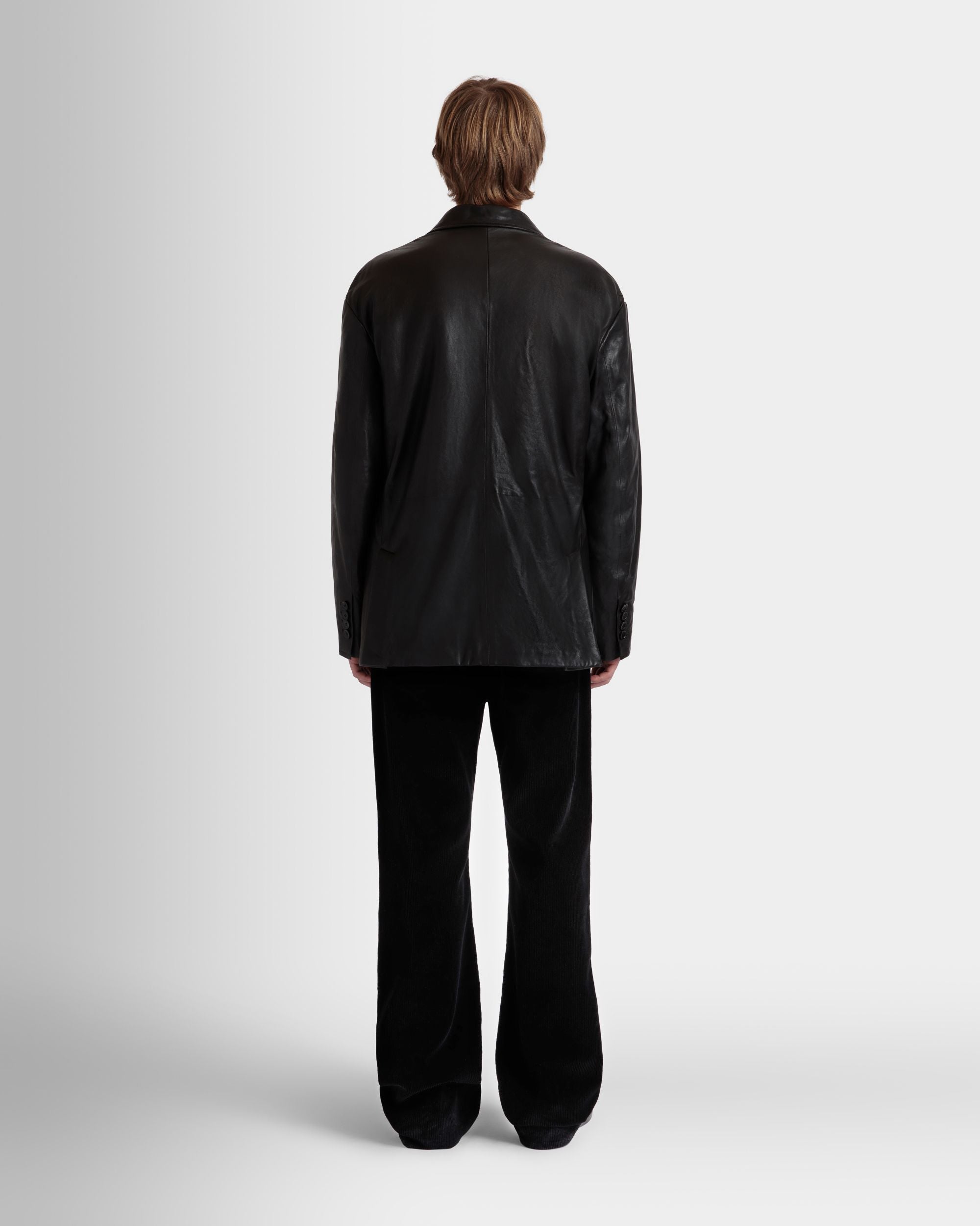 Bally Global - Blazer With Shearling Lining In Black Leather - Black