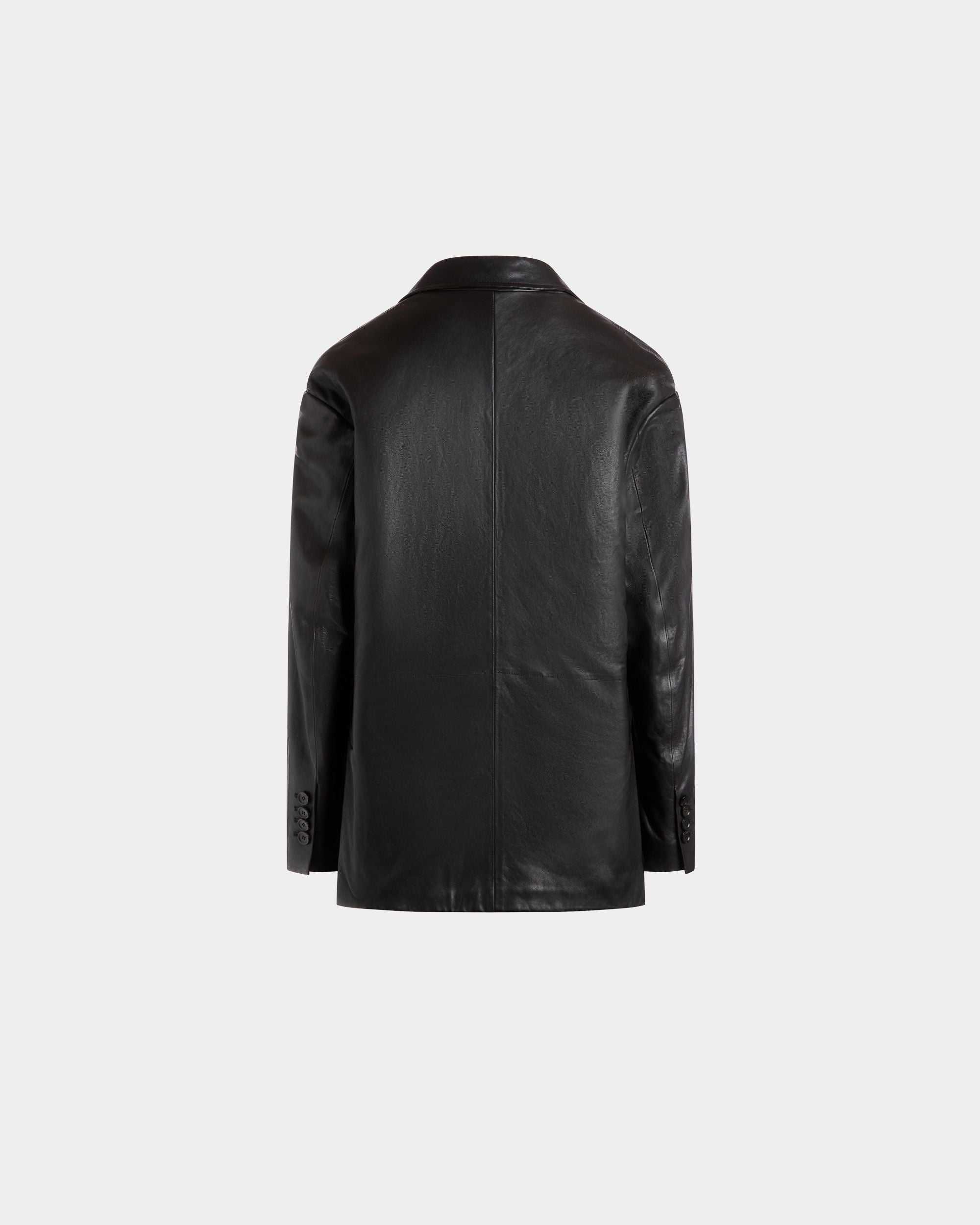 Bally Global - Blazer With Shearling Lining In Black Leather - Black