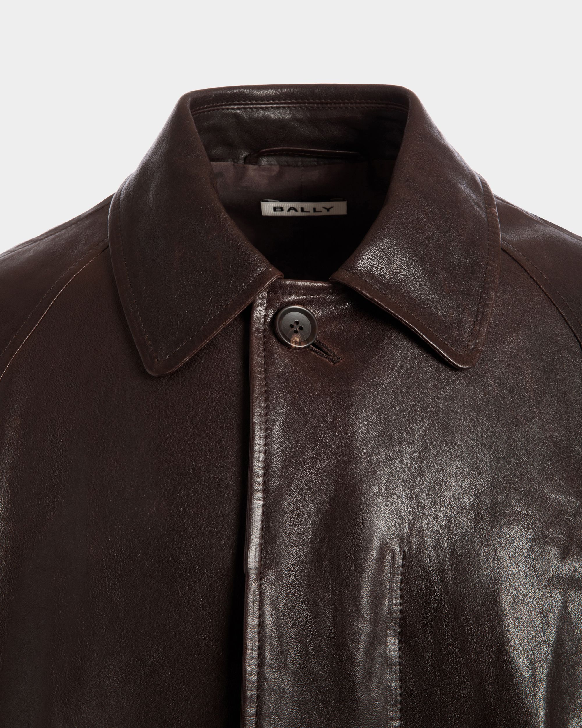 Bally Global - Manteau En Cuir Marron - Marron