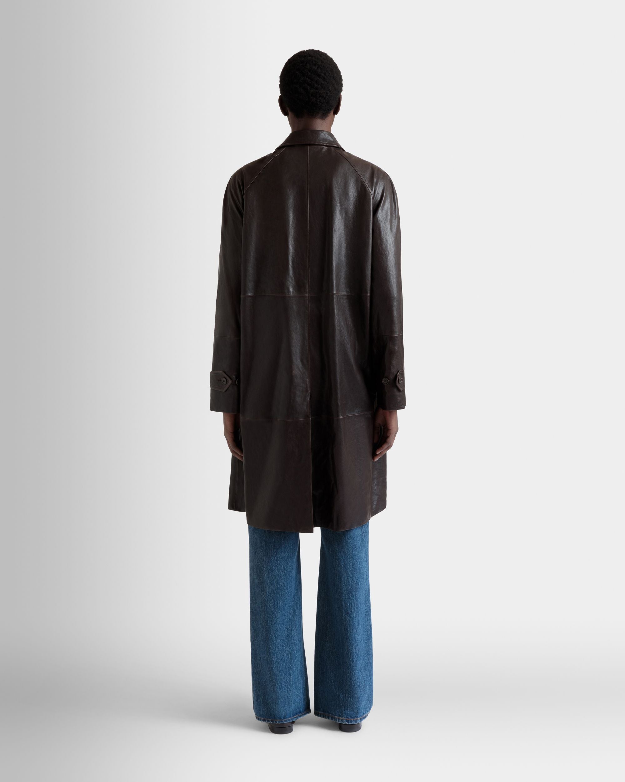 Bally Global - Manteau En Cuir Marron - Marron