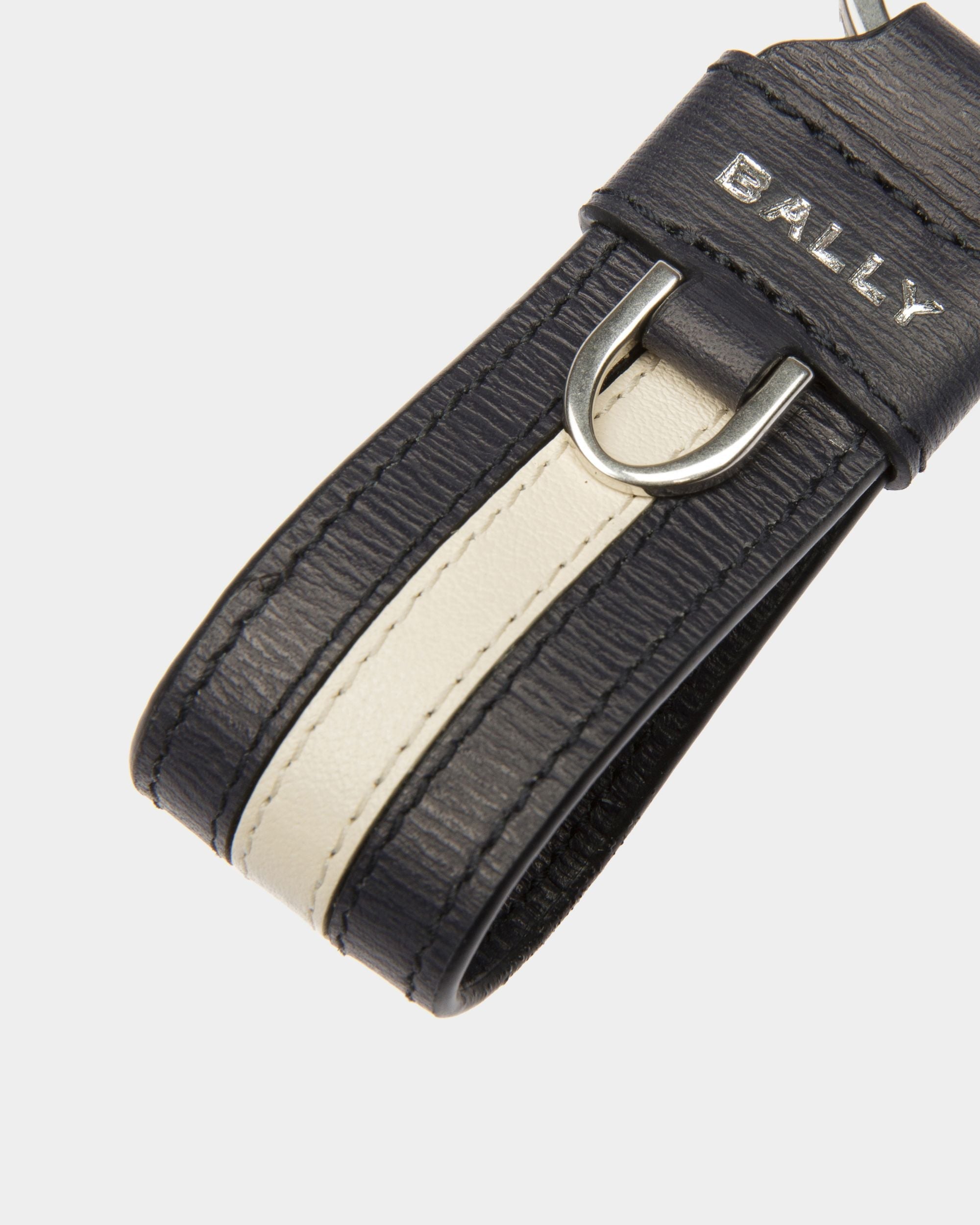 Bally Global - Ribbon Key Holder In Midnight Leather - Blue