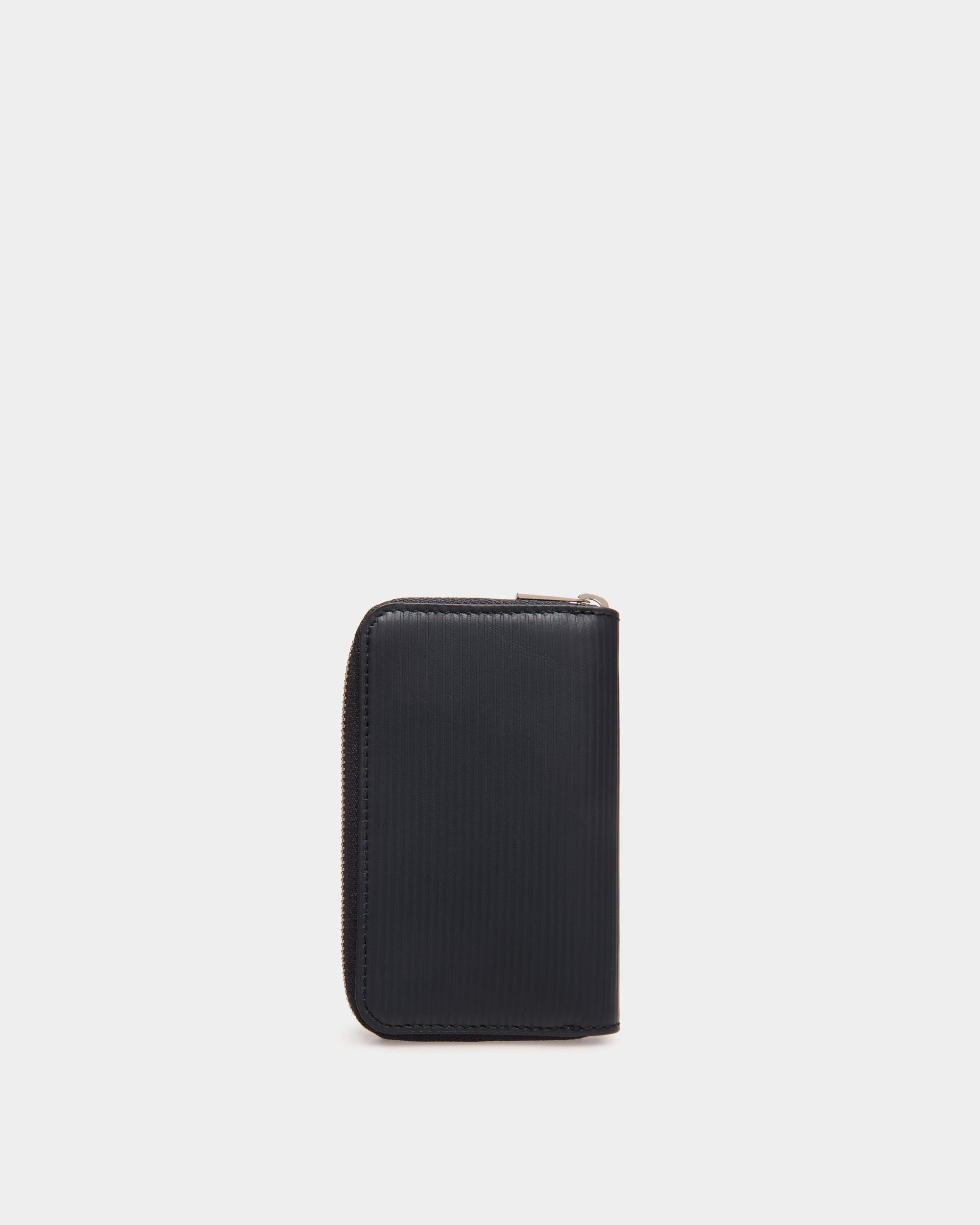 Bally Global - Étui Porte-Clés En Cuir Bleu Gaufré - Bleu