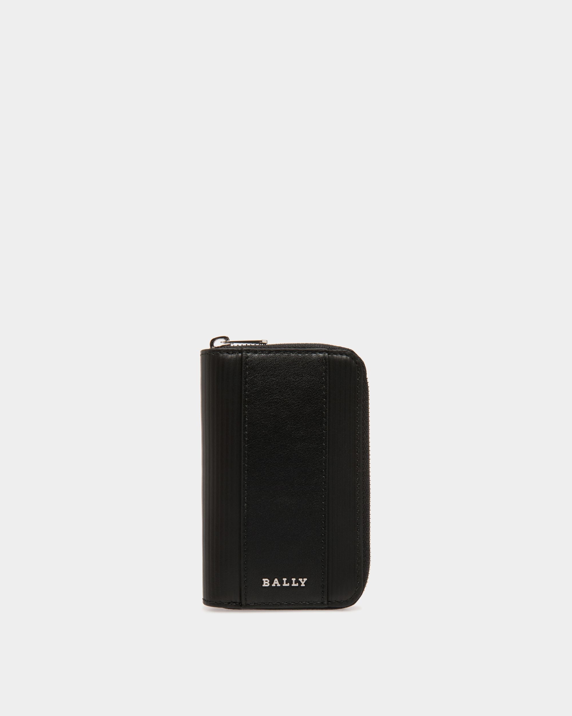 Bally Global - Key Case In Black Embossed Leather - Black