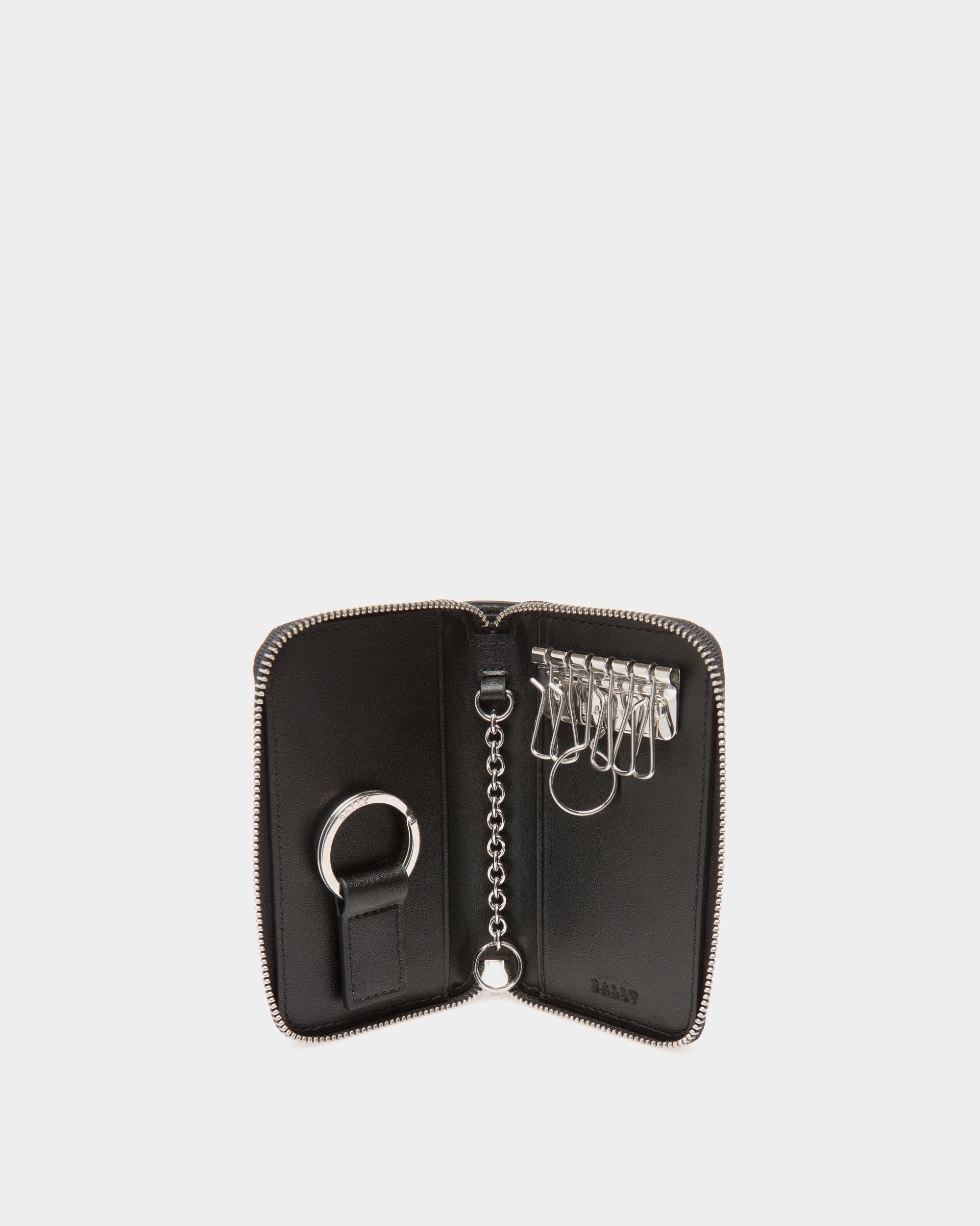 Bally Global - Key Case In Black Embossed Leather - Black