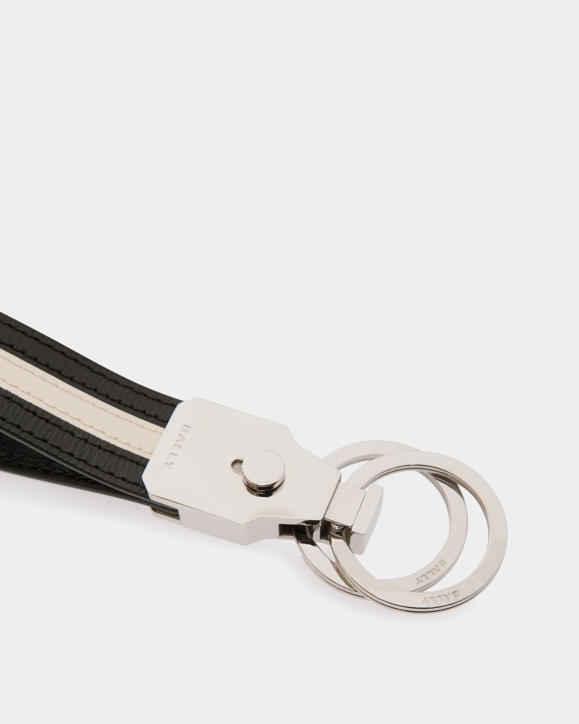 Bally Global - Ribbon Keyring in Black Leather - Black