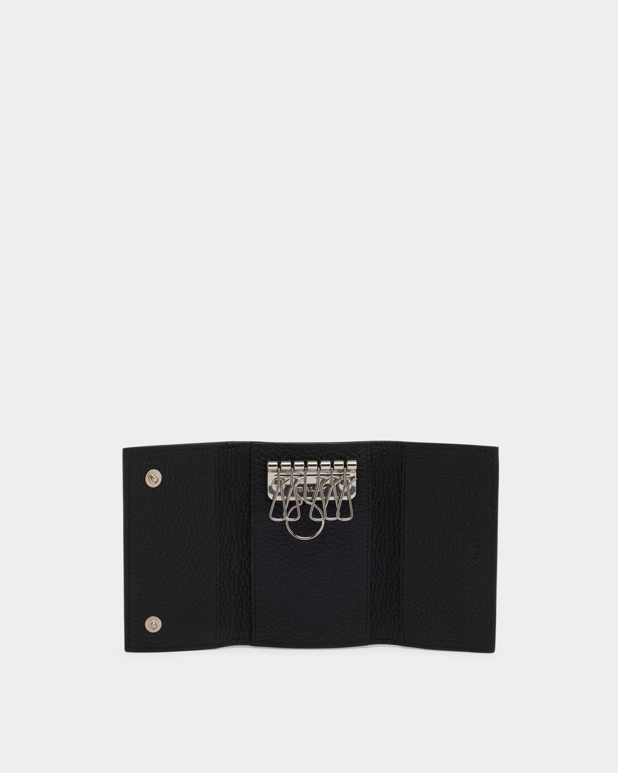 Bally Global - Ribbon Key Holder in Black Grained Leather - Black