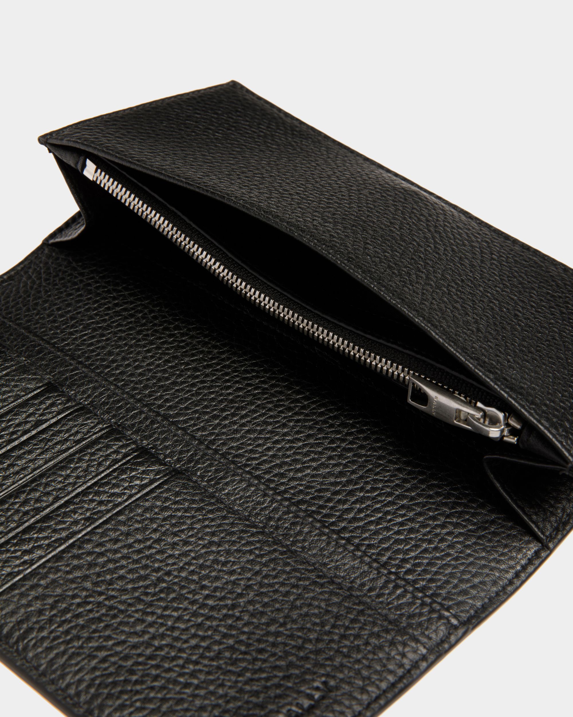 Bally Global - Ribbon Continental Wallet in Black Grained Leather - Black
