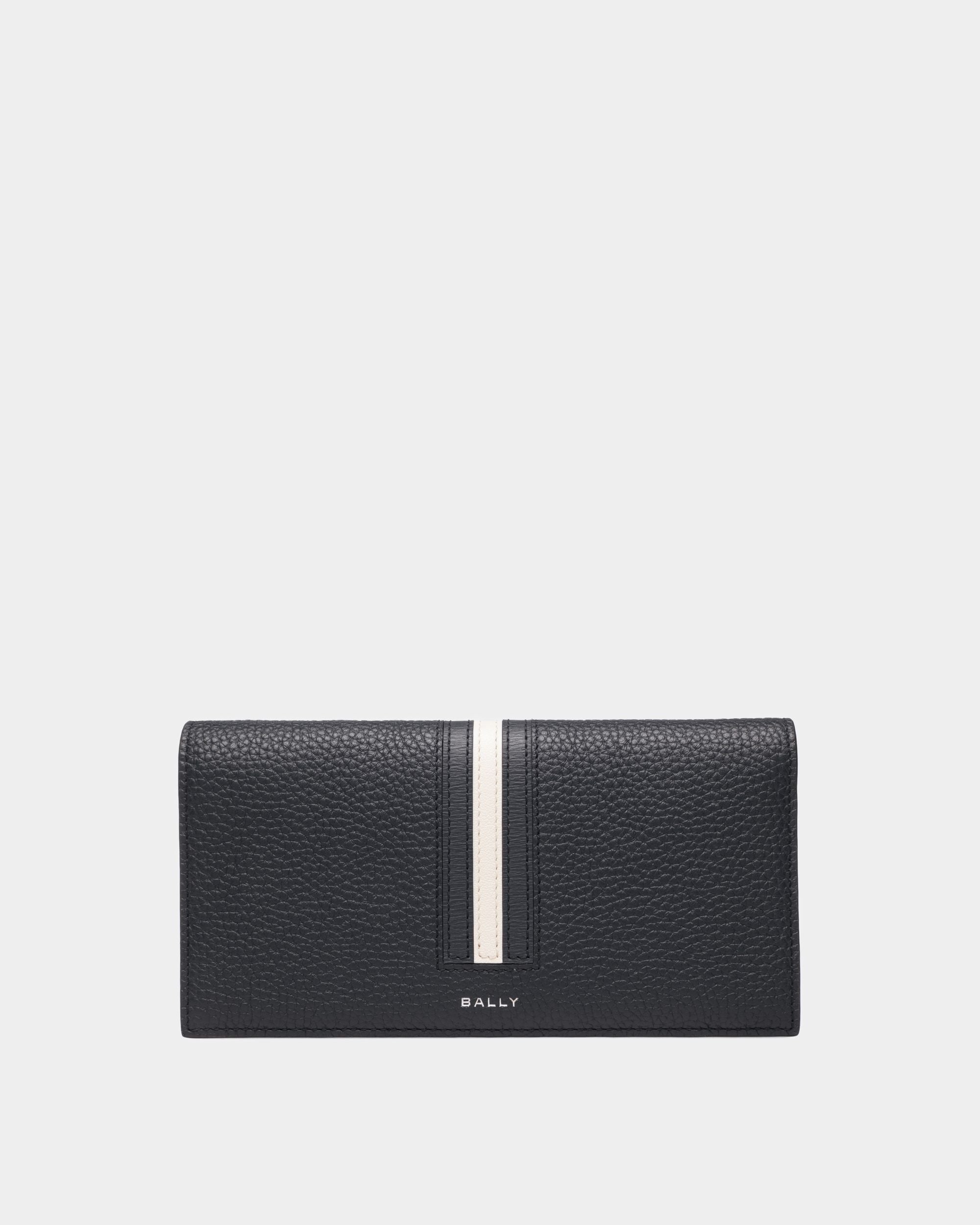 Bally Global - Ribbon Continental Wallet In Midnight Leather - Azul