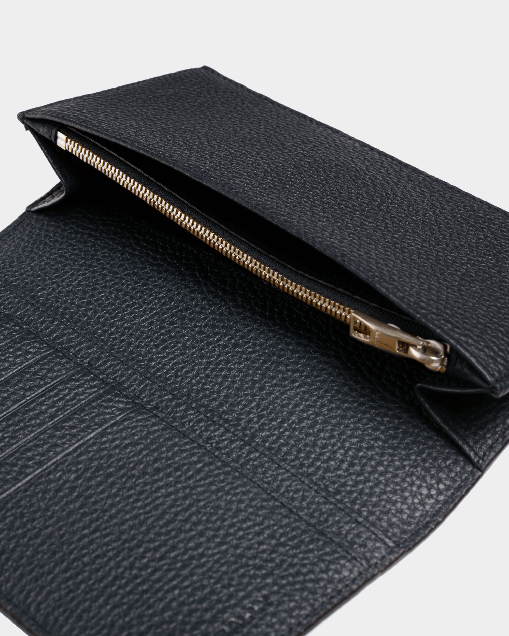 Bally Global - Ribbon Continental Wallet In Midnight Leather - Azul