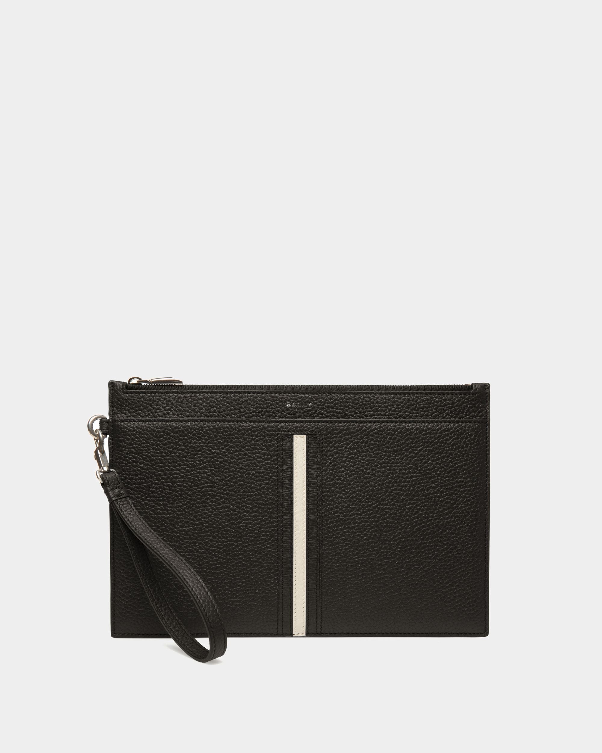 Bally Global - Ribbon Necessaire In Black Leather - Negro