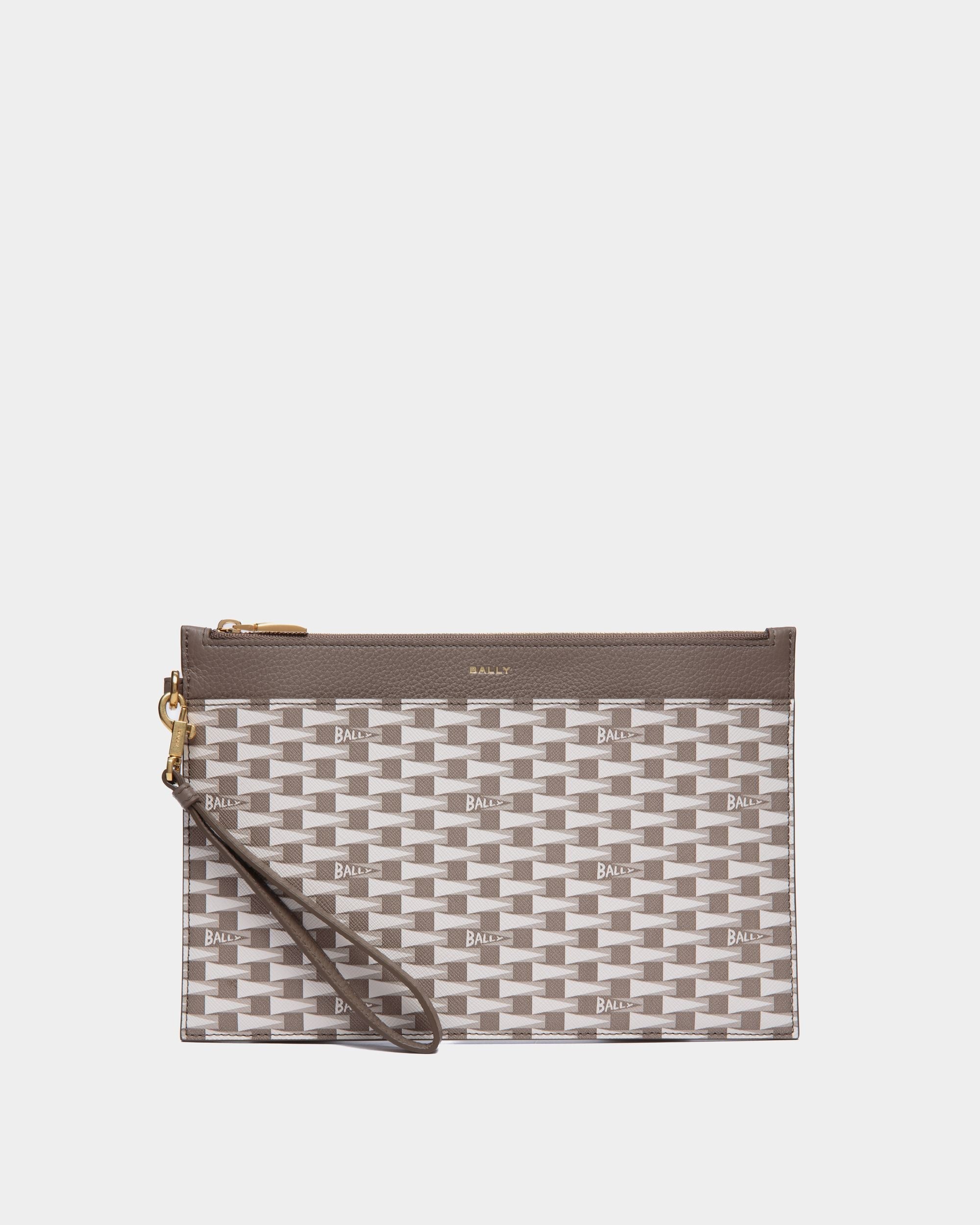 Bally Global - Cartera De Mano Pennant De Piel Y TPU En Marrón - Marrón