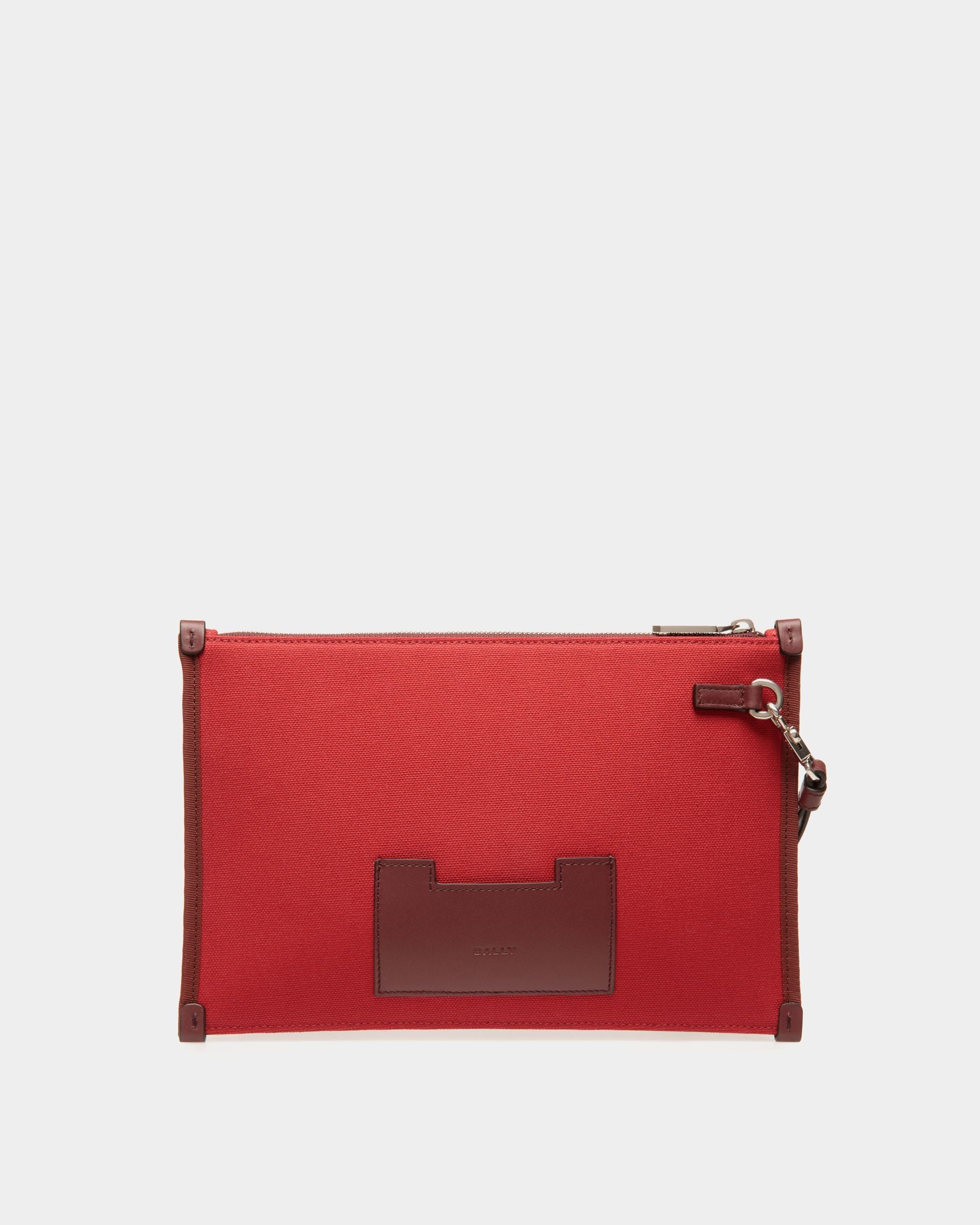 Bally Global - Easy Bally Pochette In Candy Red Cotton Canvas - Red