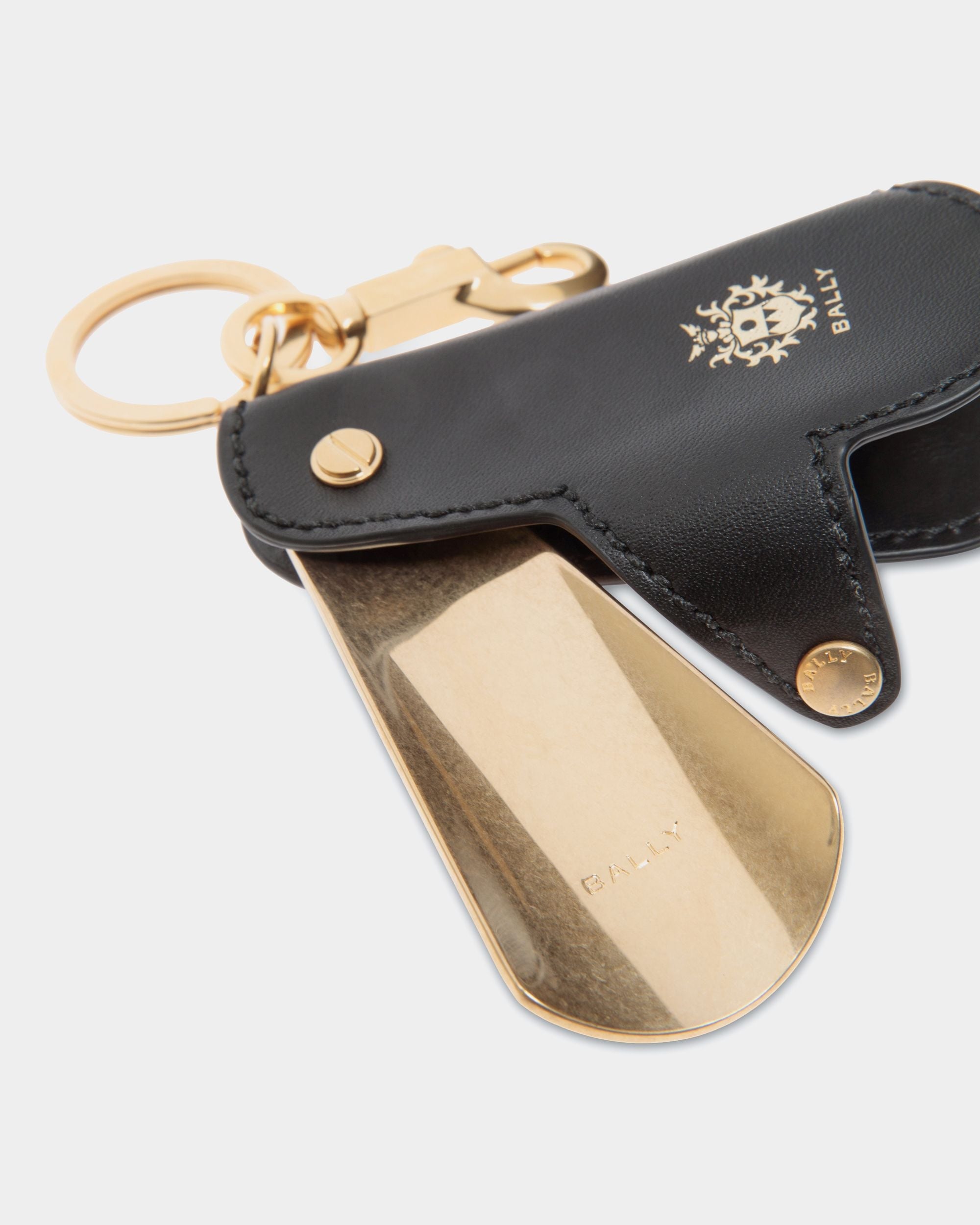 Bally Global - Beckett Keyring in Black Leather - Black
