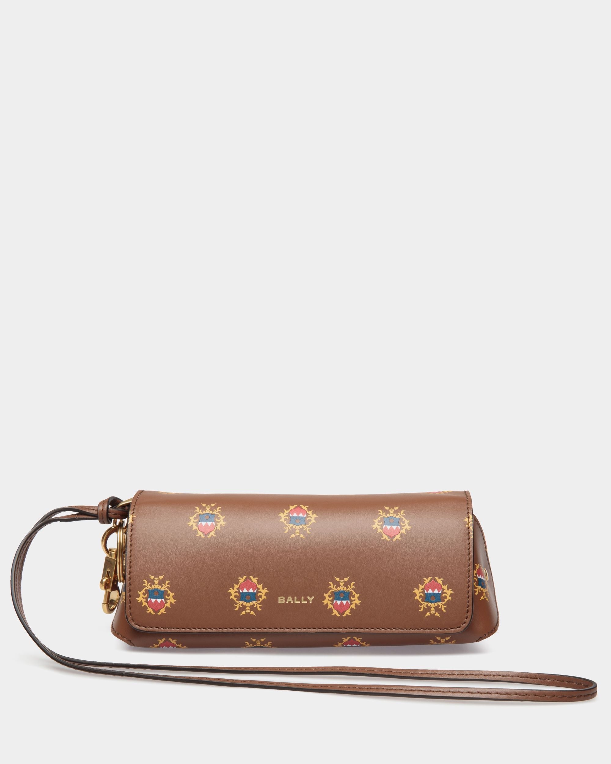 Bally Global - Easy Bally Glasses Case in Brown Leather with a Bally Crest Print - Brown
