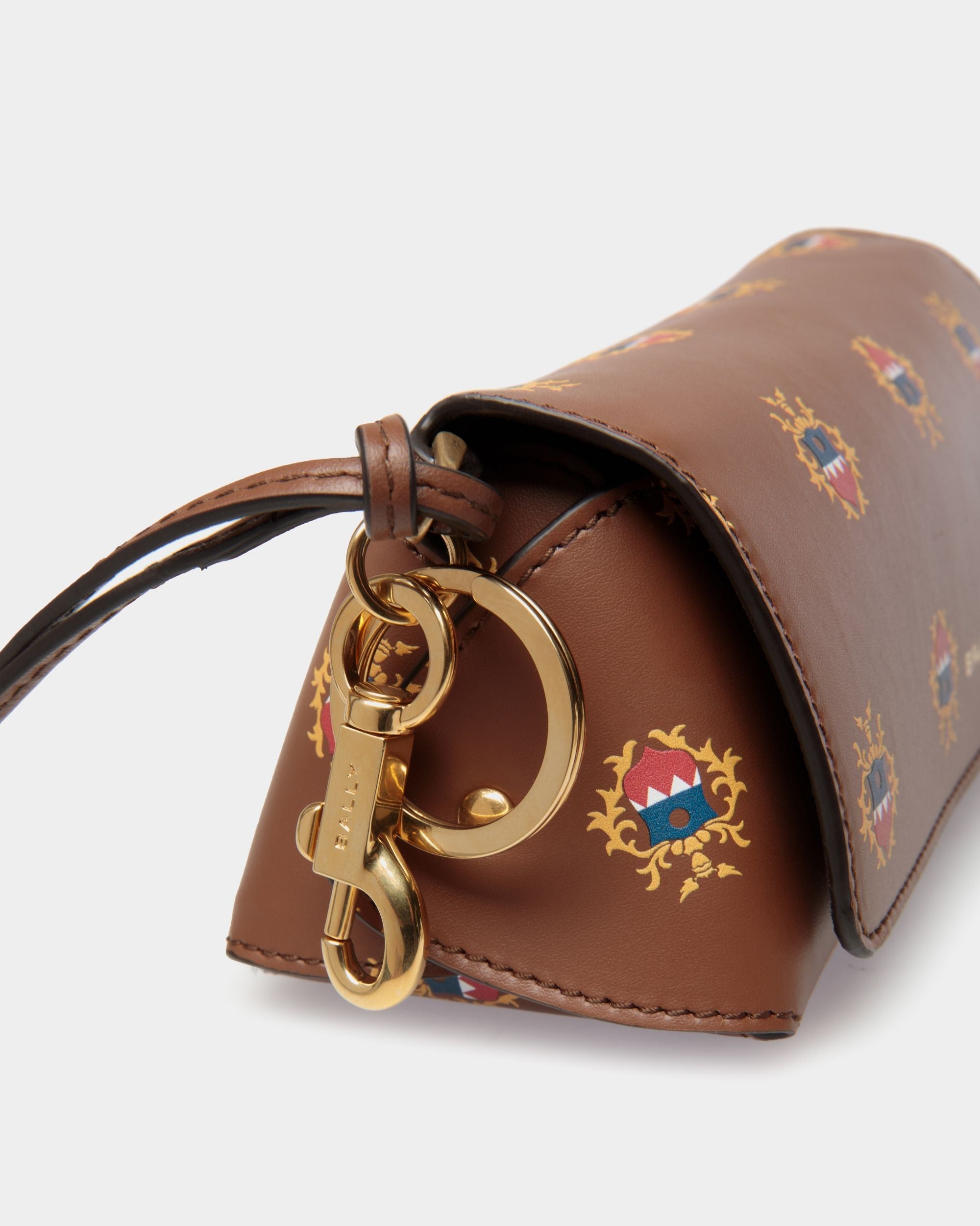 Bally Global - Easy Bally Glasses Case in Brown Leather with a Bally Crest Print - Brown