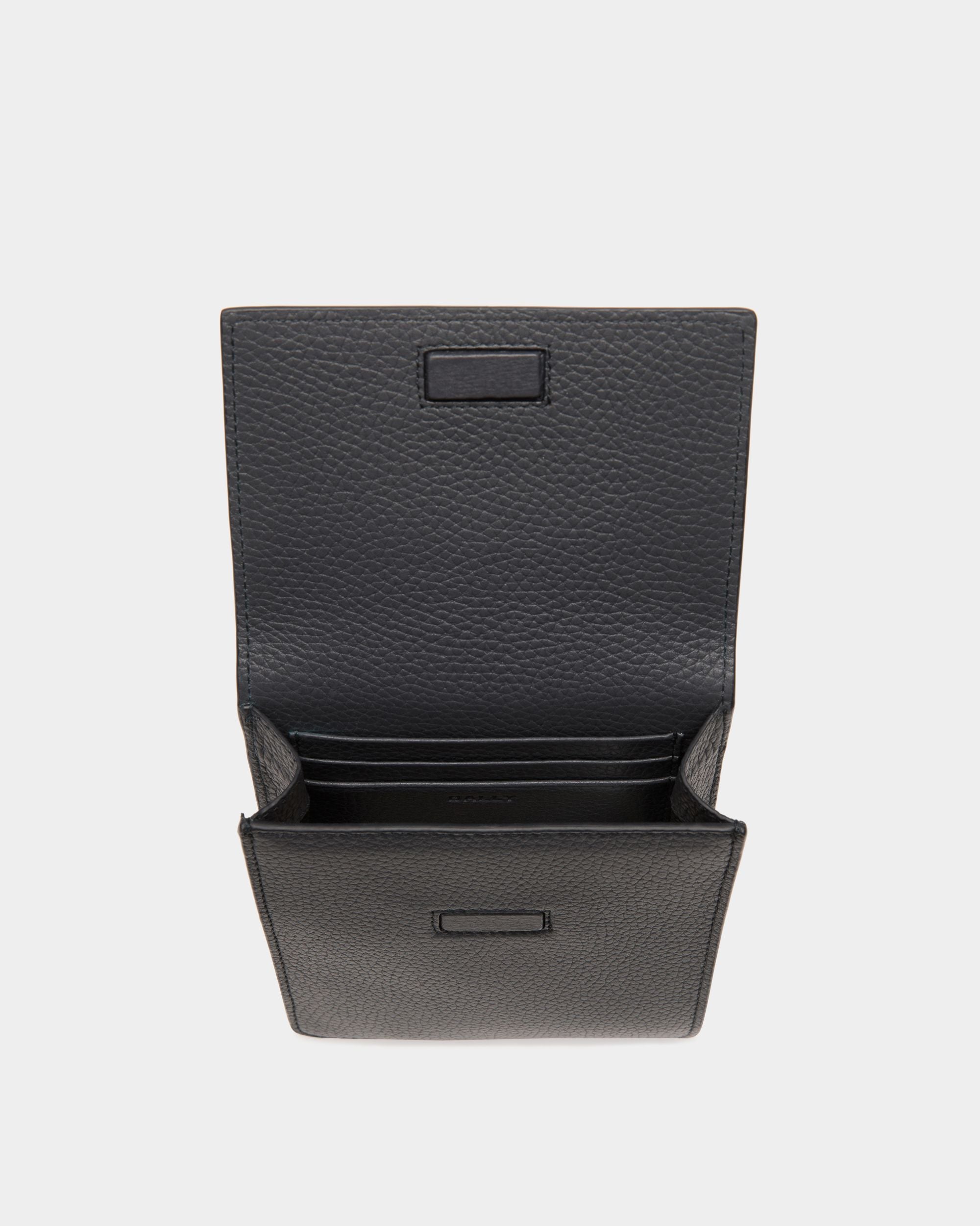 Bally Global - Ribbon Phone Wallet In Blue Grained Leather - Blue