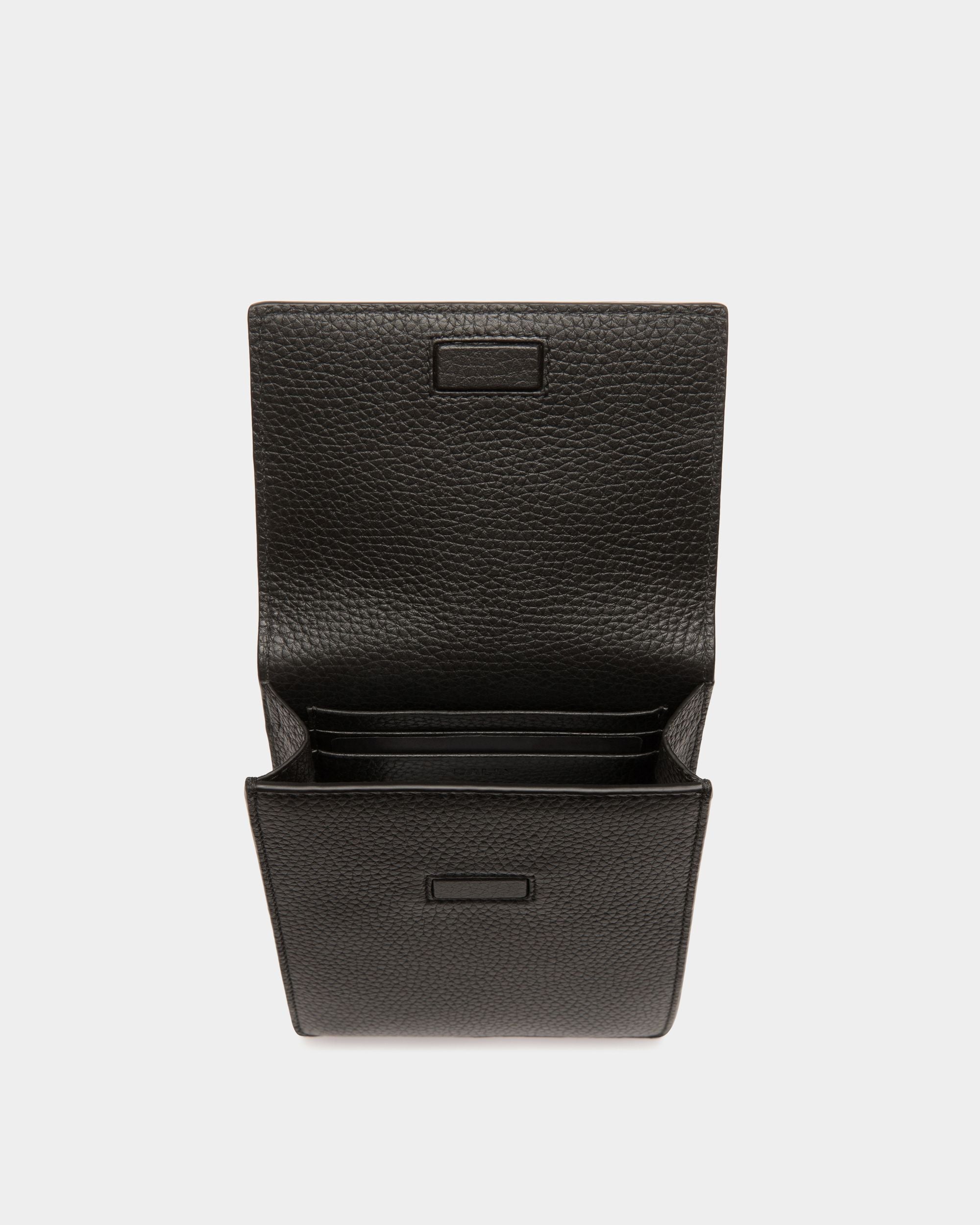 Bally Global - Ribbon Phone Wallet In Black Grained Leather - Black