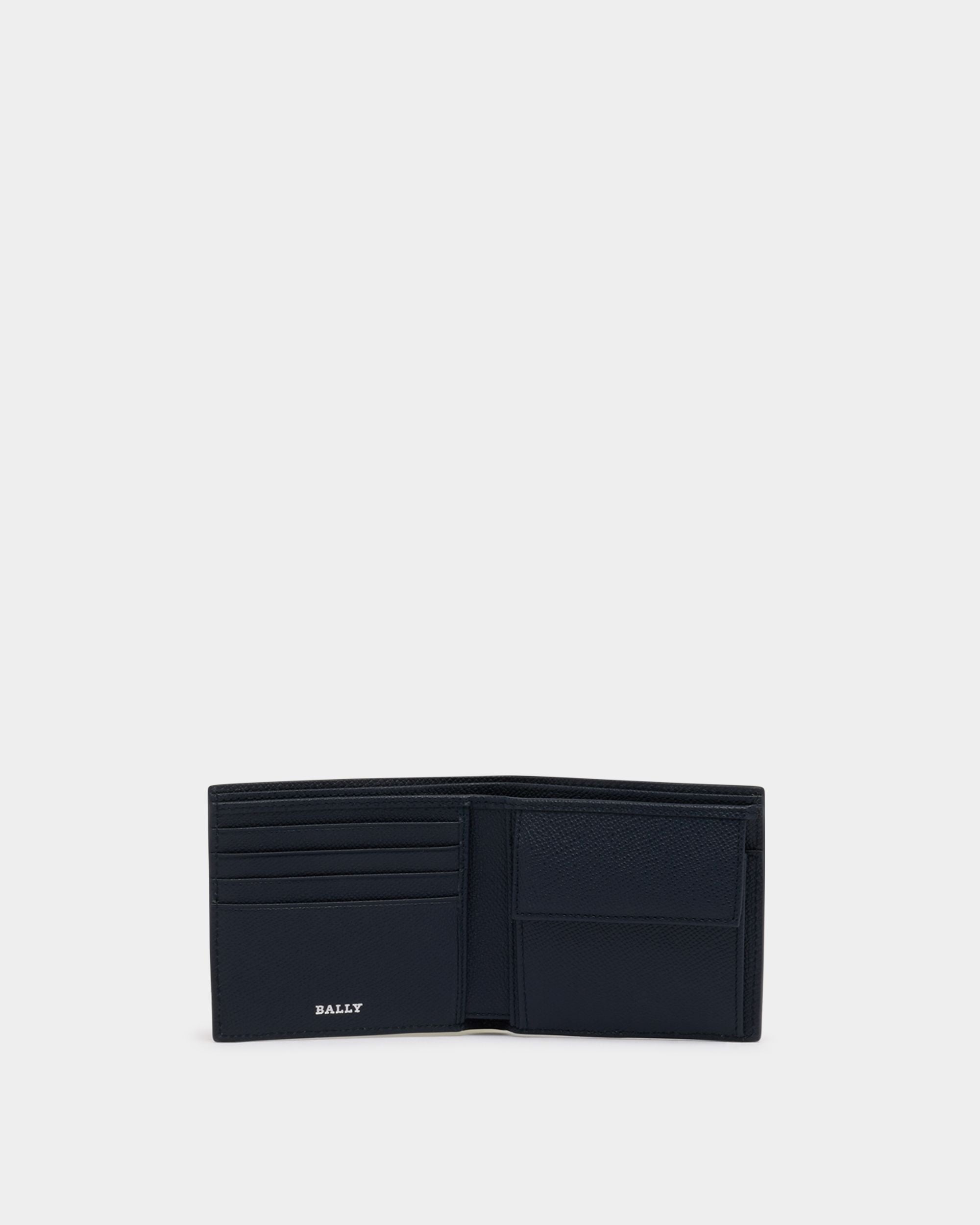 Bally Global - Bifold Wallet in Navy Blue Embossed Leather - Blue