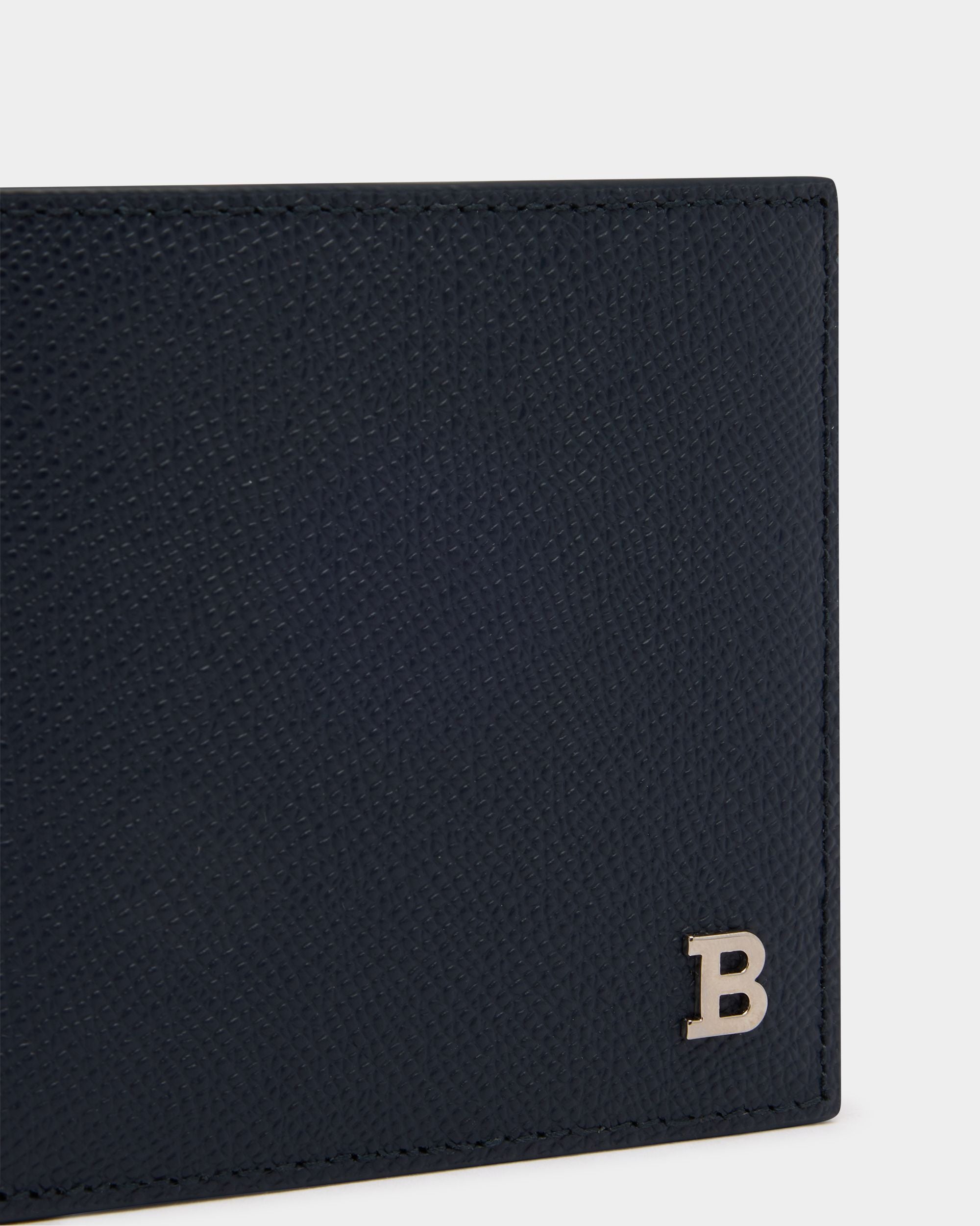Bally Global - Bifold Wallet in Navy Blue Embossed Leather - Blue