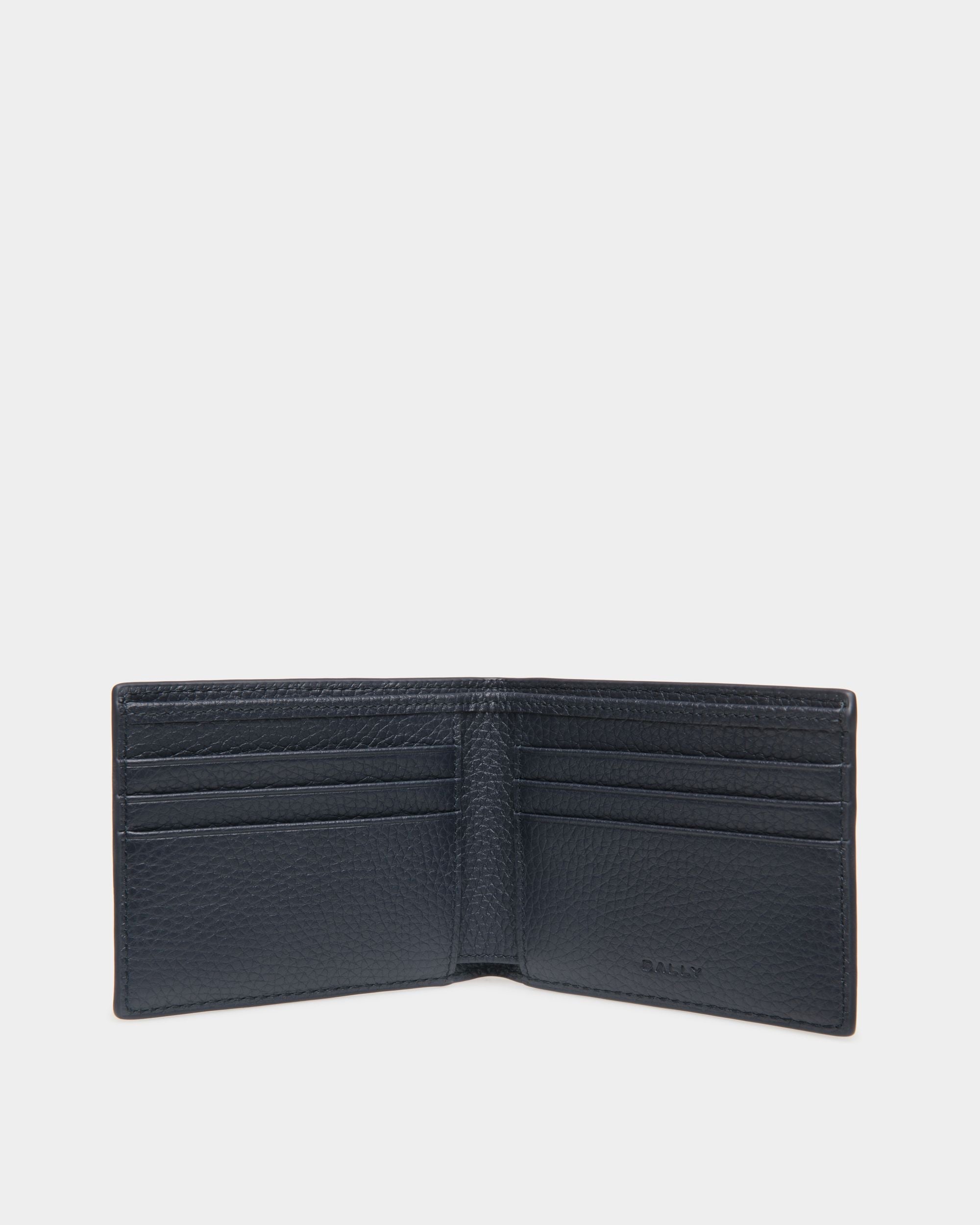 Bally Global - Ribbon Bifold In Navy Blue Leather - Blue