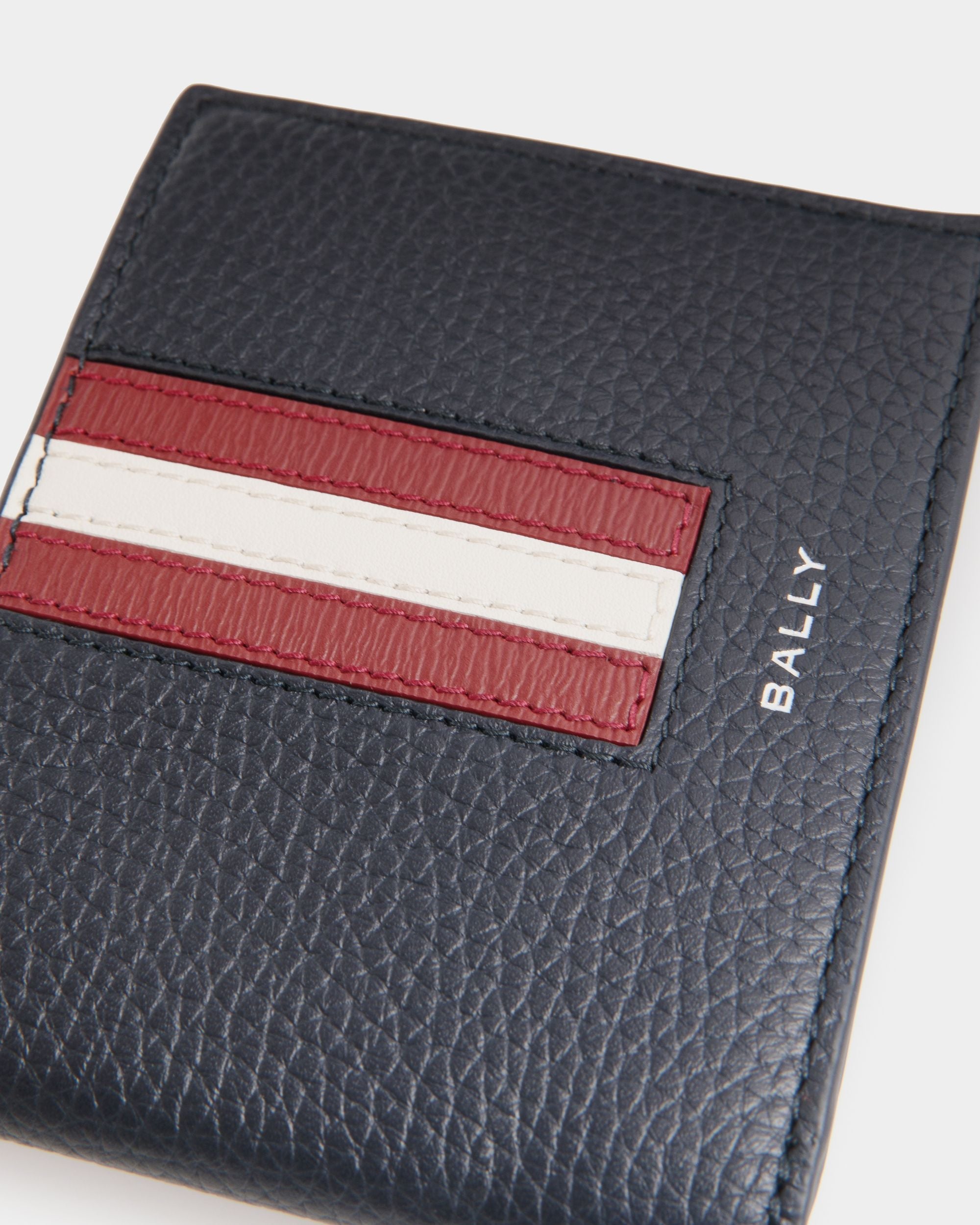 Bally Global - Ribbon Bifold In Navy Blue Leather - Blue