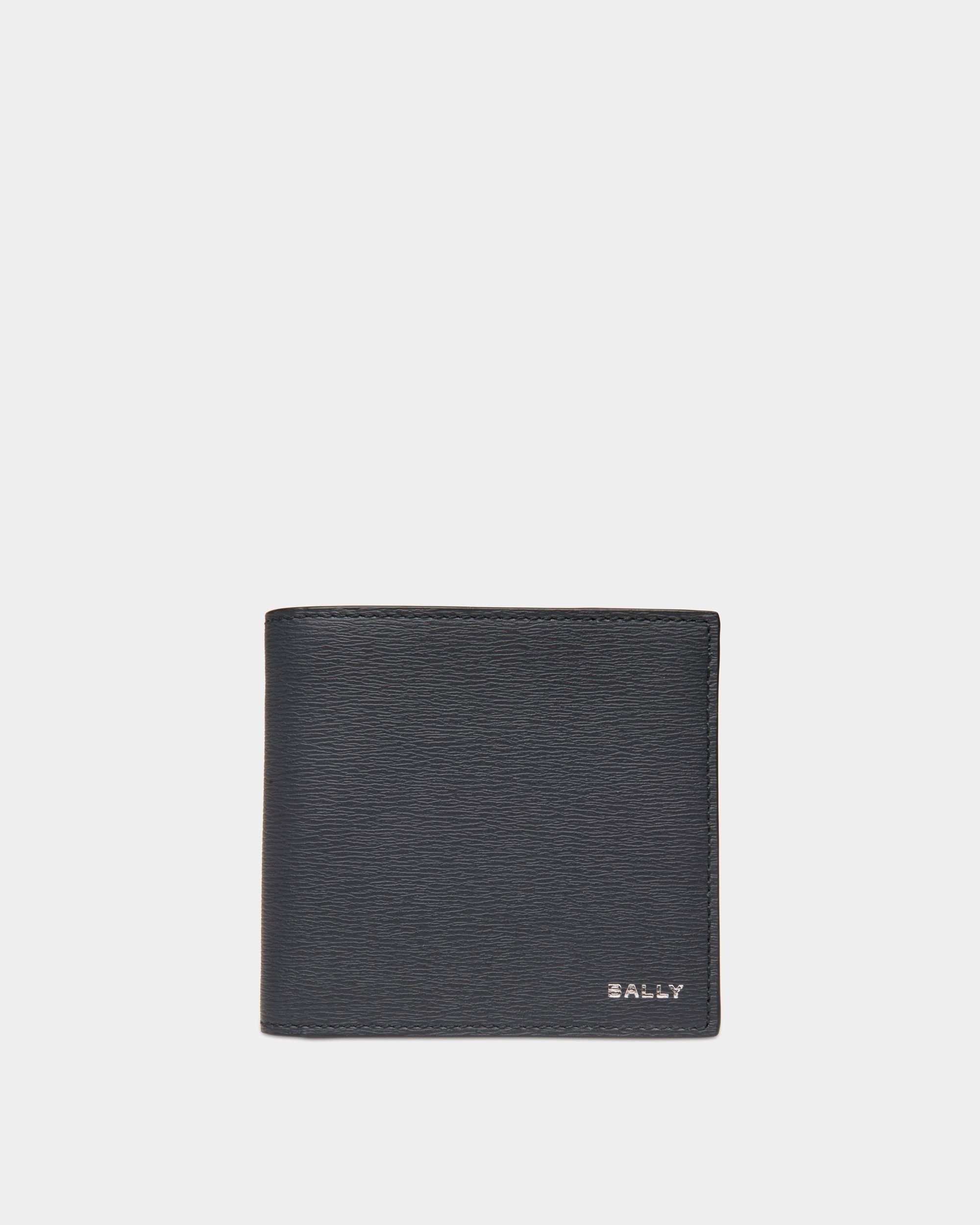 Bally Global - Crossing Bifold in Navy Blue Grained Leather - Blue