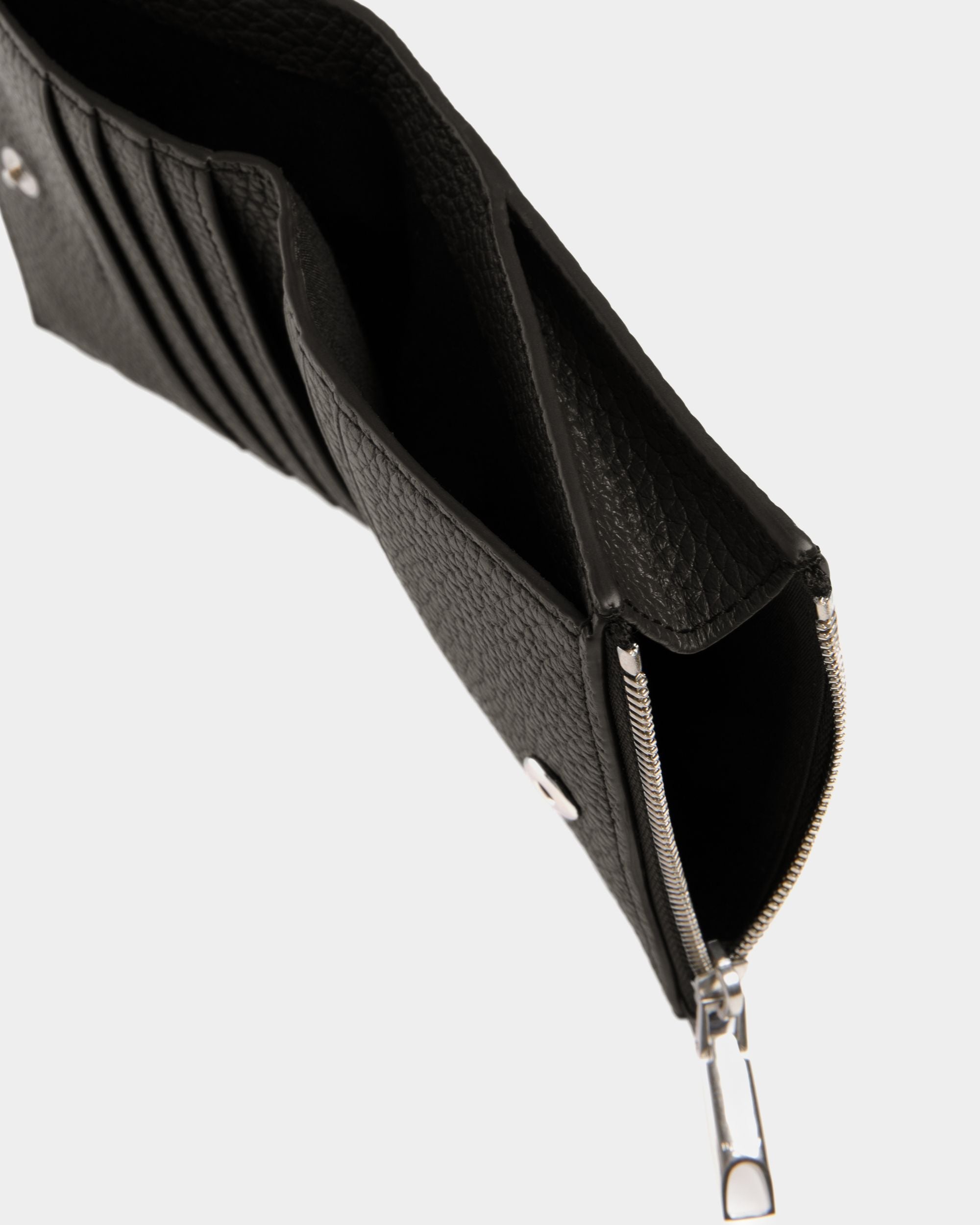 Bally Global - Ribbon Wallet In Black Leather - Negro
