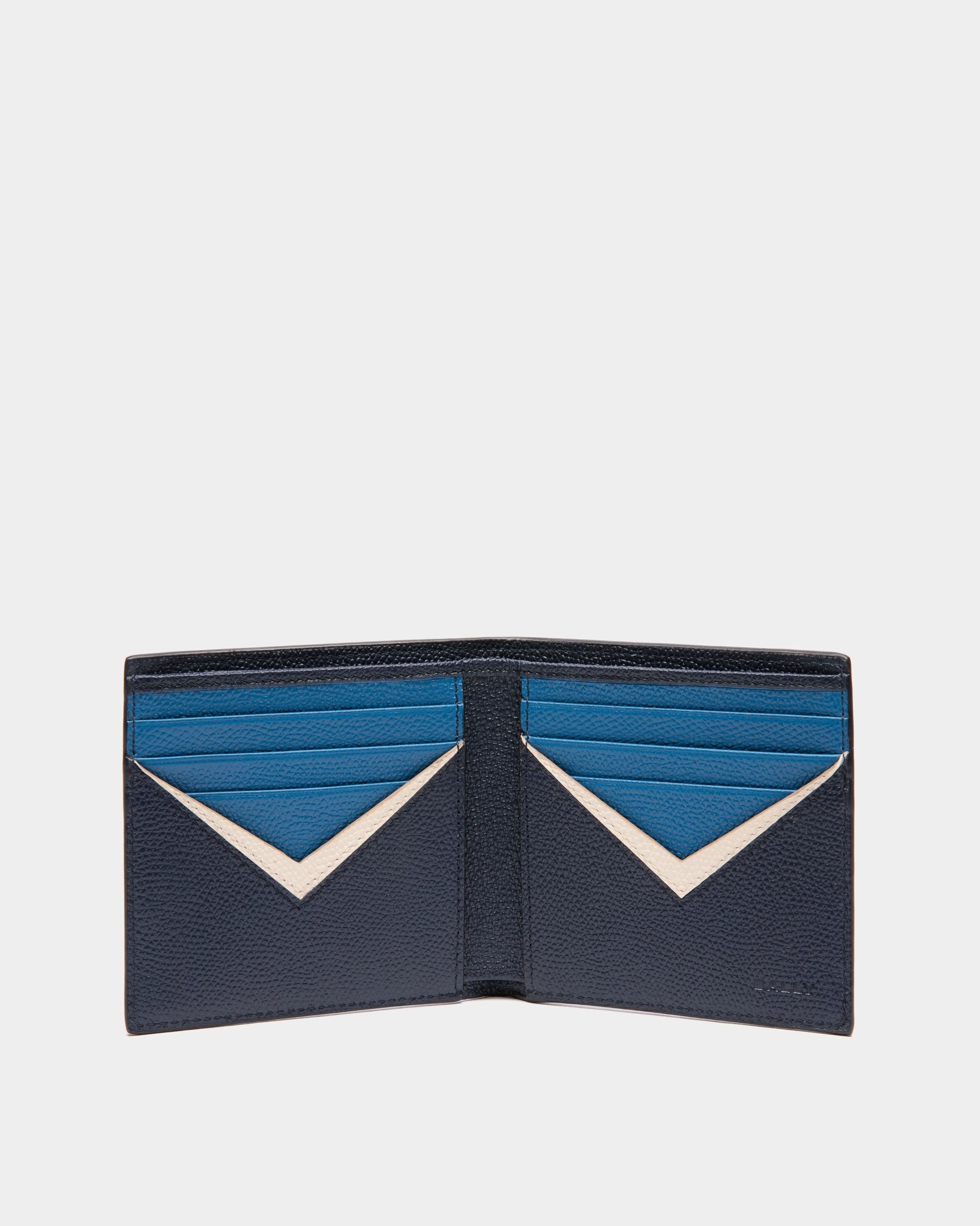 Bally Global - Cartera Plegable Flag De Piel Azul - Azul