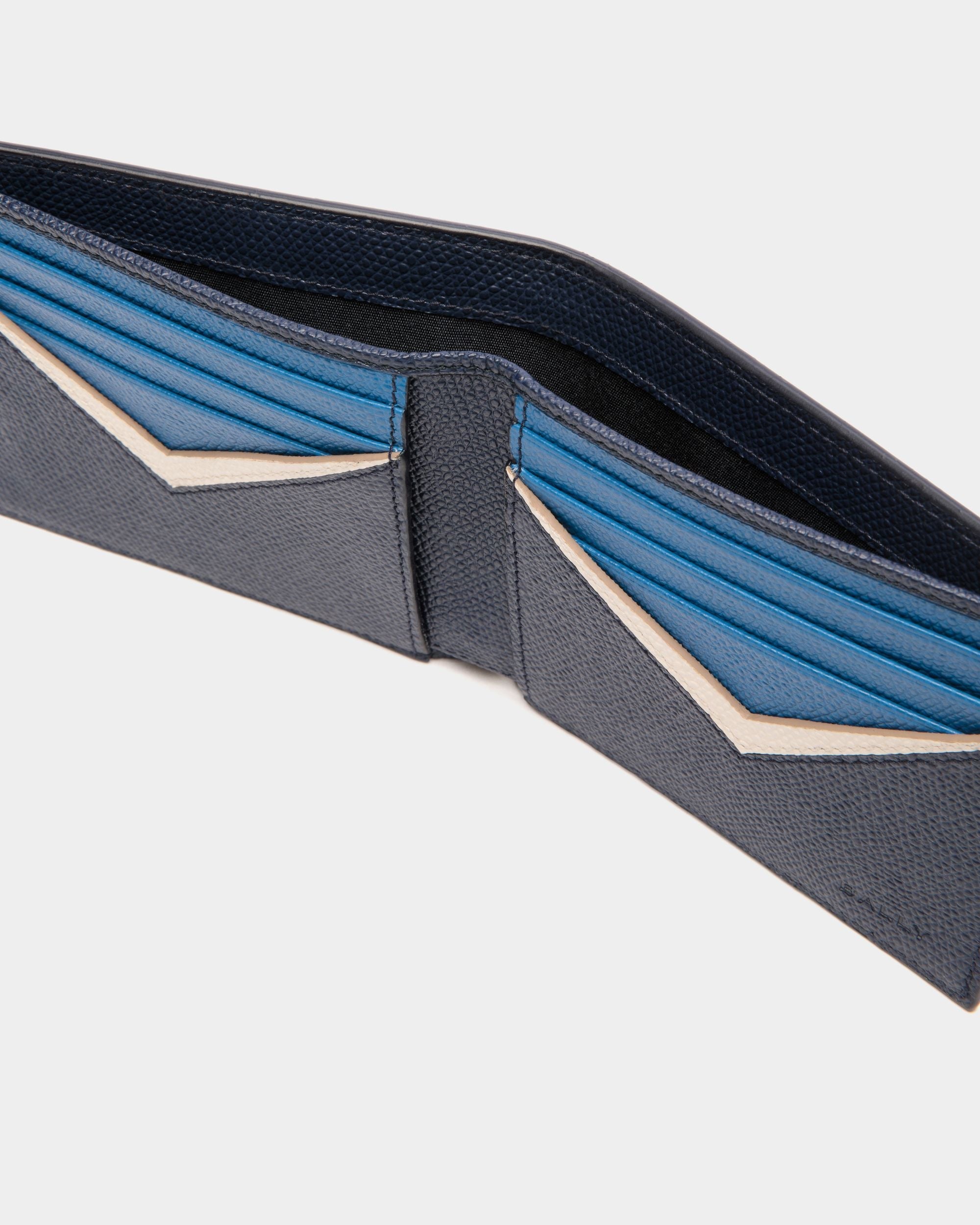 Bally Global - Cartera Plegable Flag De Piel Azul - Azul