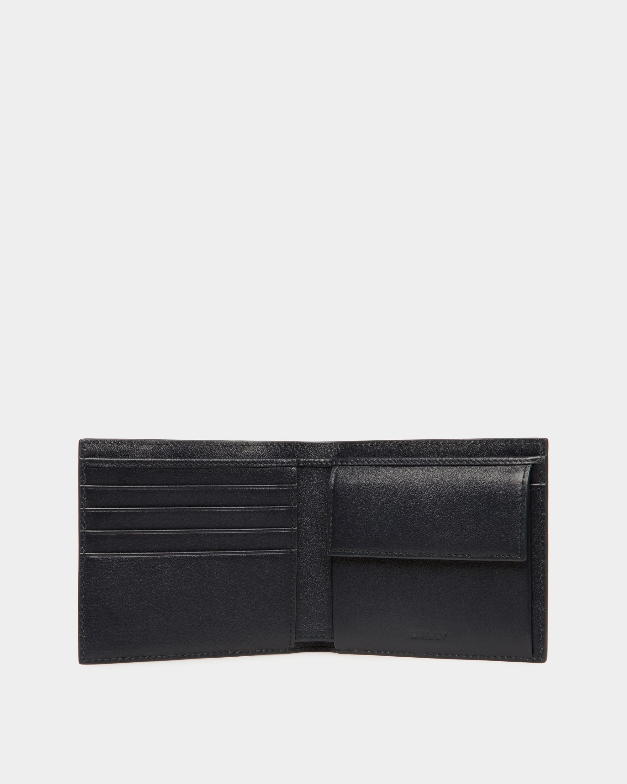 Bally Global - Mythos Bifold in Navy Blue Recycled Leather - Blue