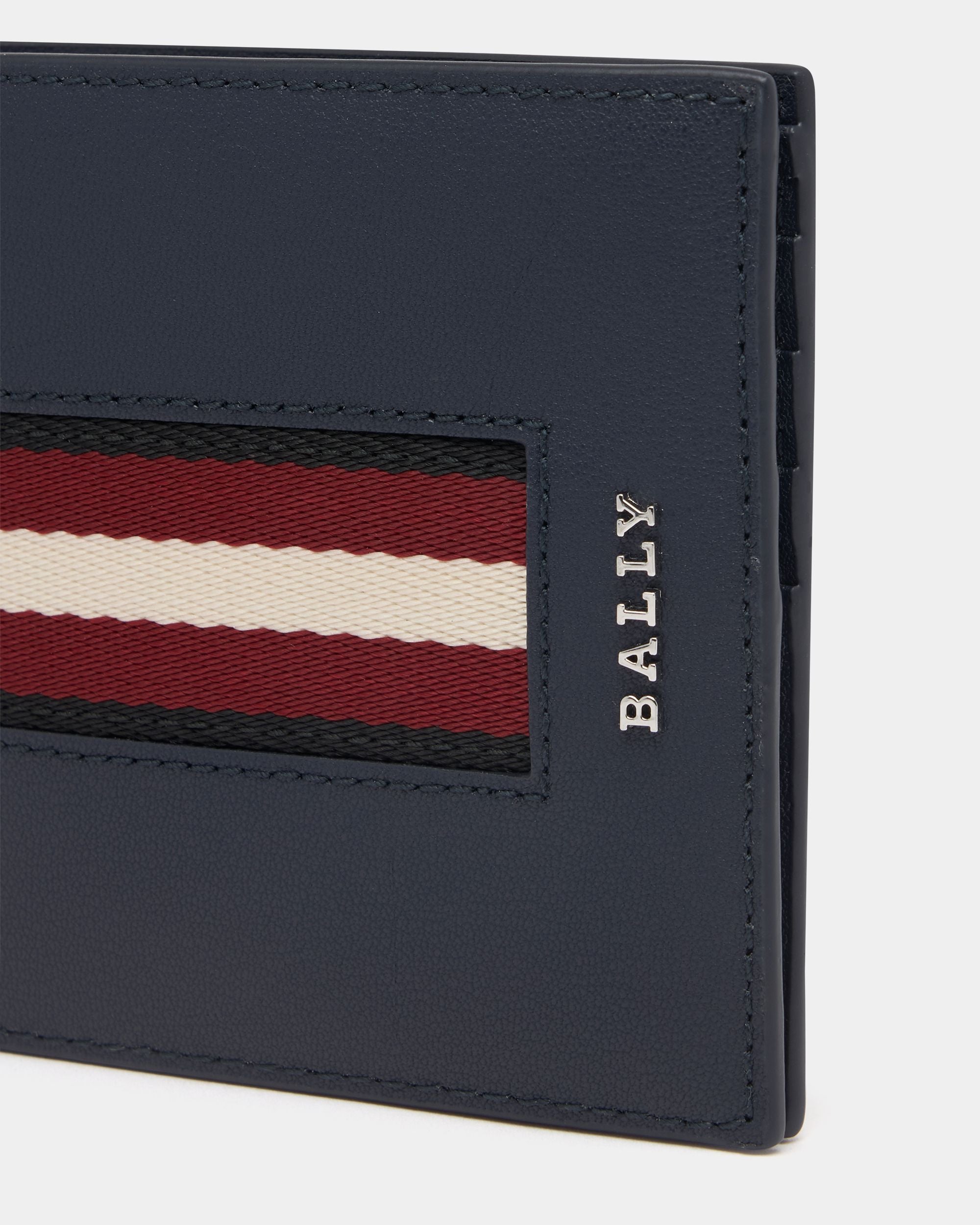 Bally Global - Wallet in Navy Blue Leather With a Bally Ribbon - Blue
