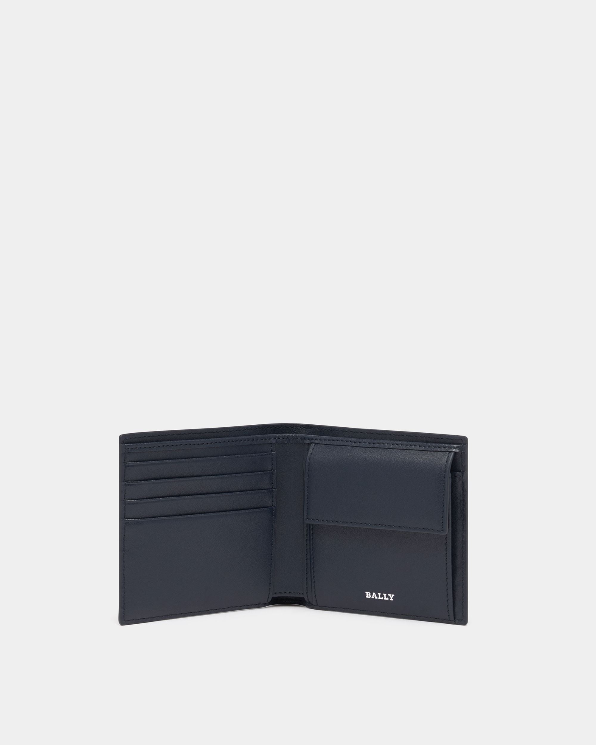 Bally Global - Coin Wallet in Navy Blue Leather With a Bally Ribbon - Blue