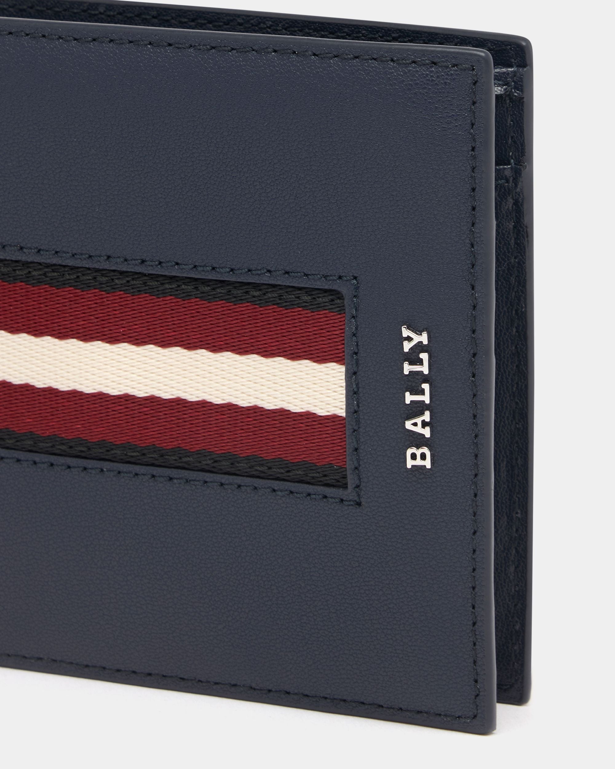 Bally Global - Coin Wallet in Navy Blue Leather With a Bally Ribbon - Blue