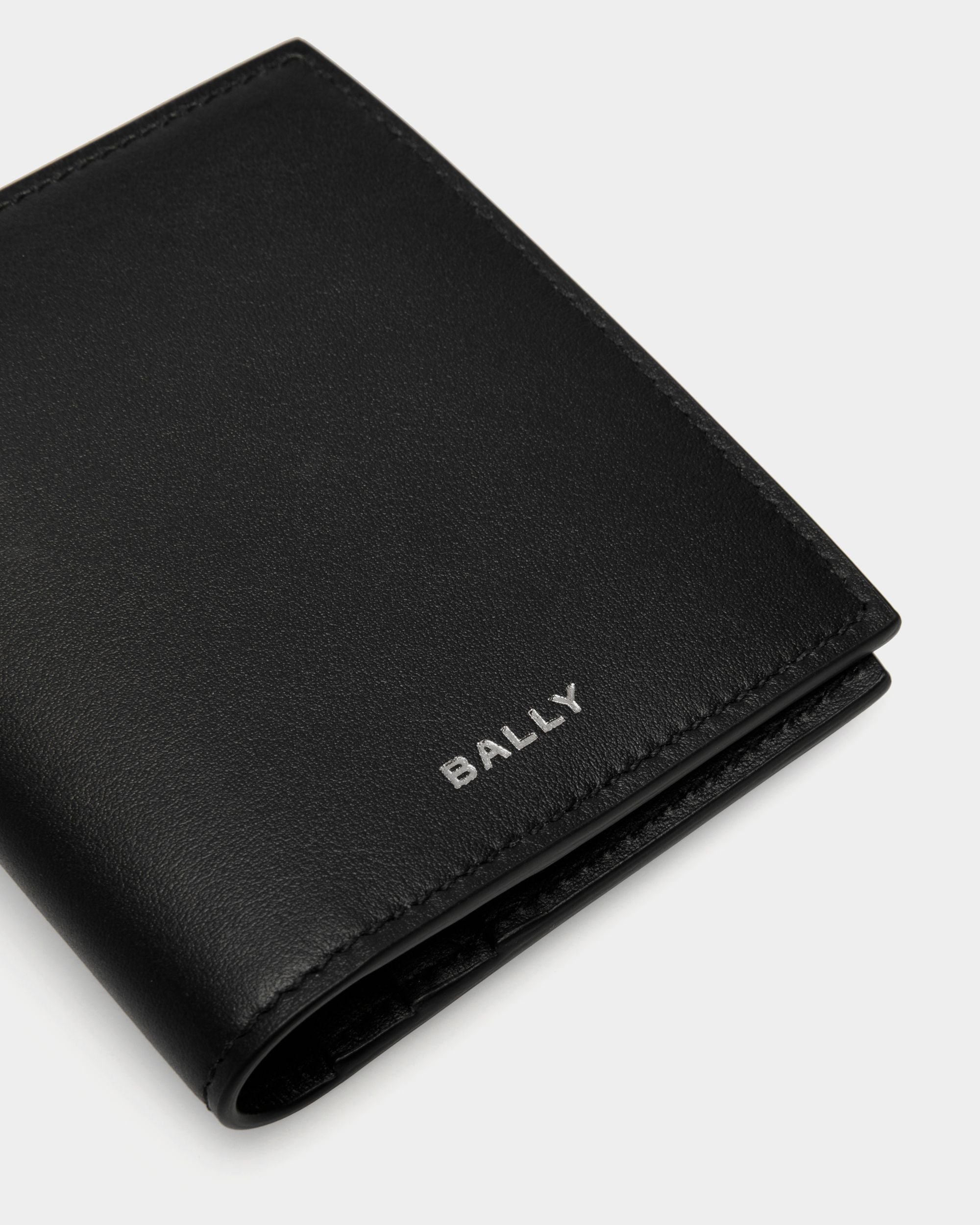 Bally Global - Portefeuille À Deux Volets Deco En Cuir Noir - Noir