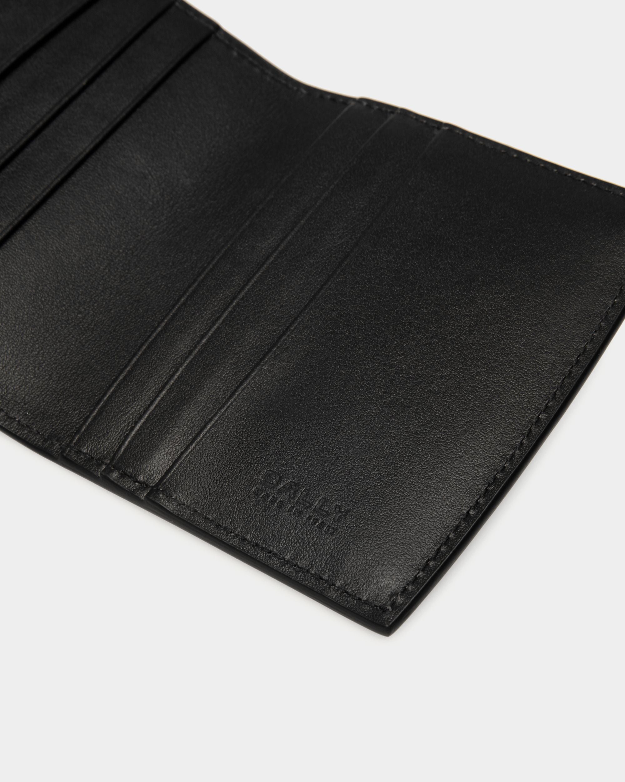 Bally Global - Portefeuille À Deux Volets Deco En Cuir Noir - Noir